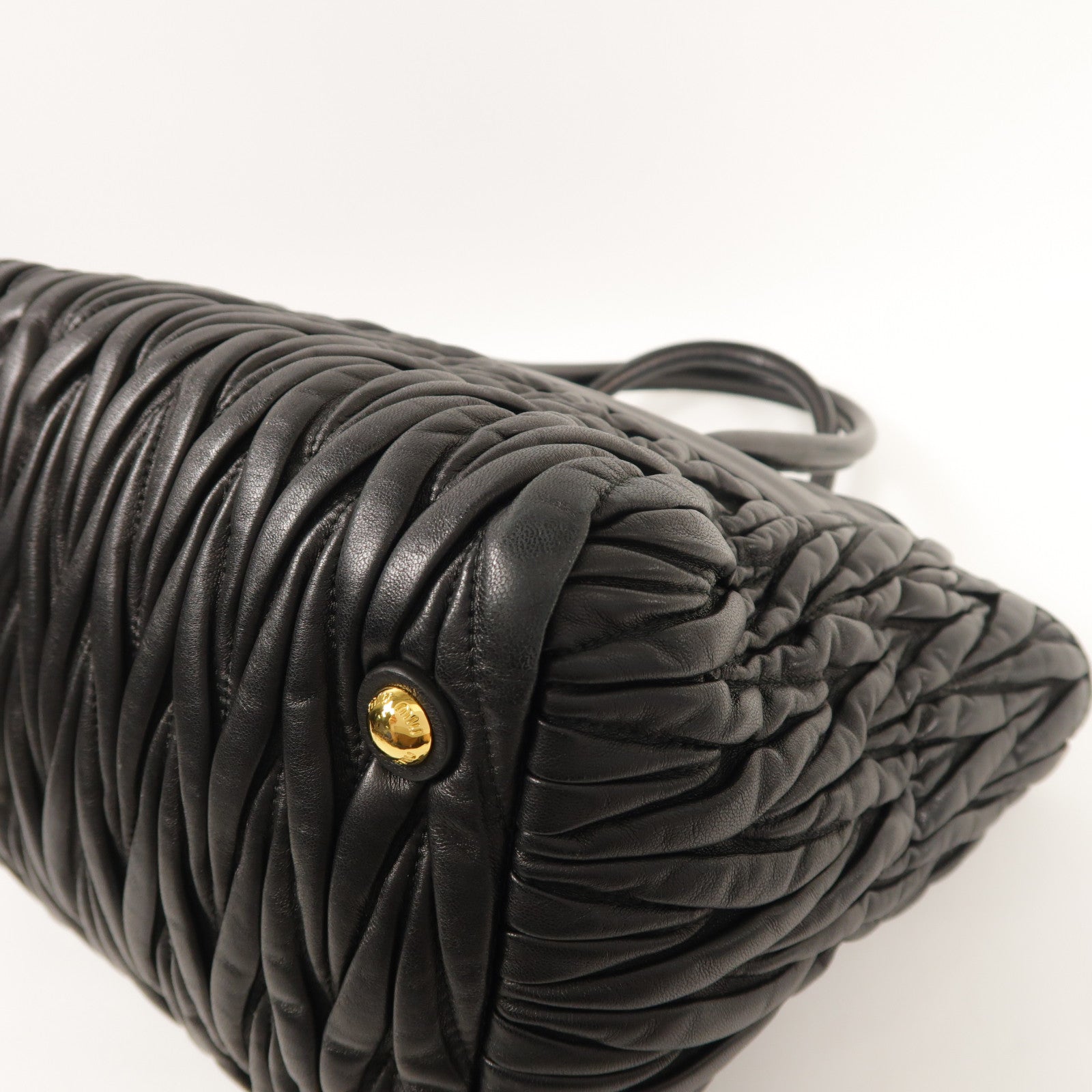 Miu Miu 羊皮皮革2Way Shoulder金扣手挽肩背兩用袋