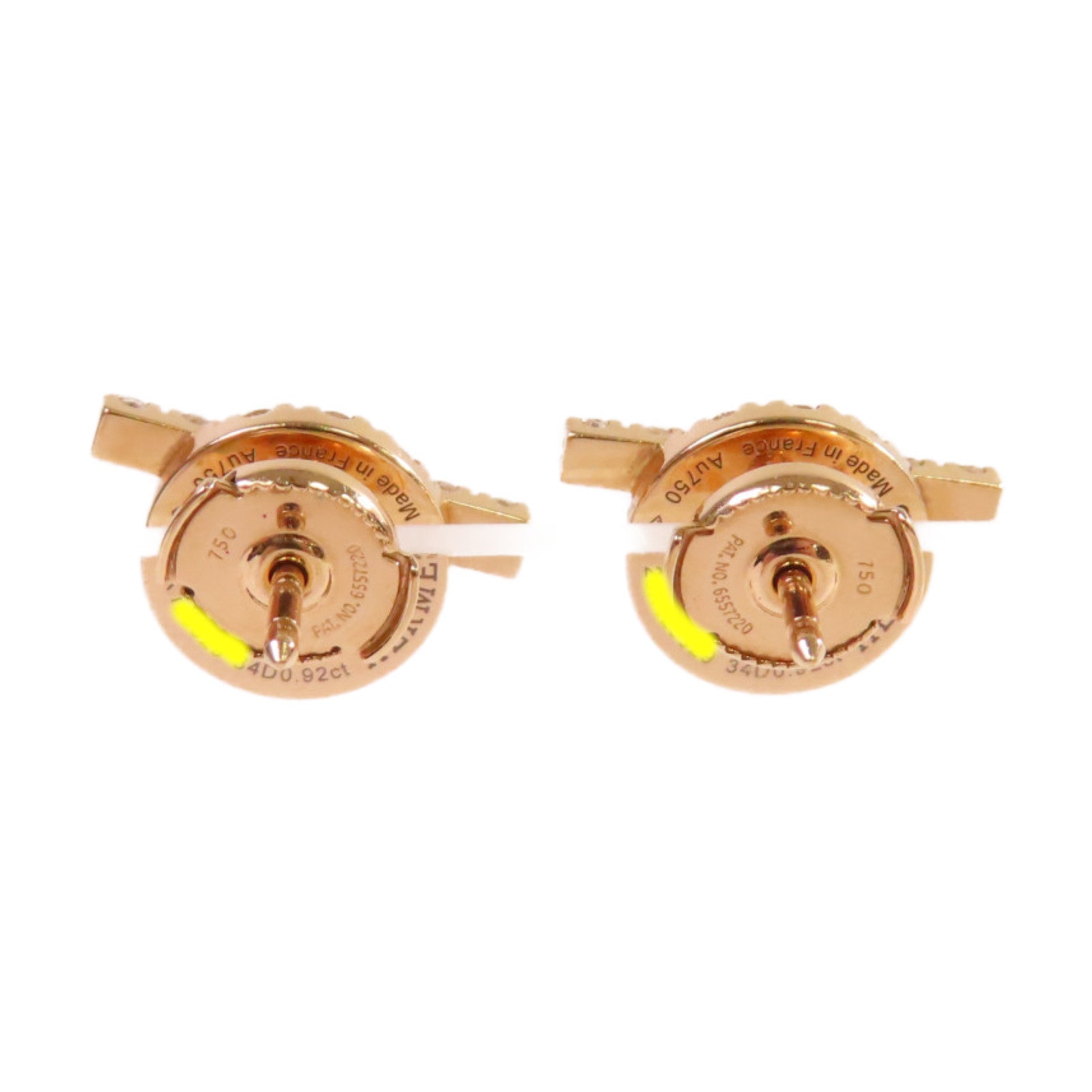 HERMES 18K玫瑰金/0.92ct鑽石Finesse Diamond Earrings耳環