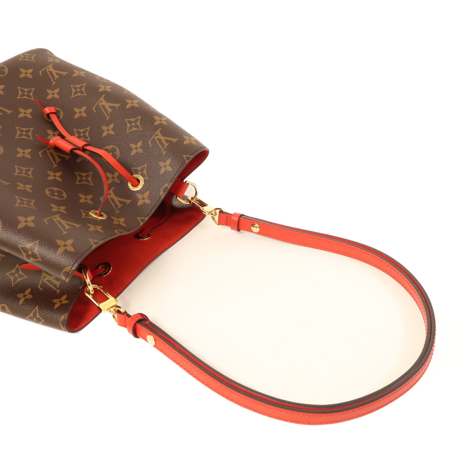 LOUIS VUITTON Monogram Neo Noe Bucket Bag金扣肩背袋Coquelicot/紅色
