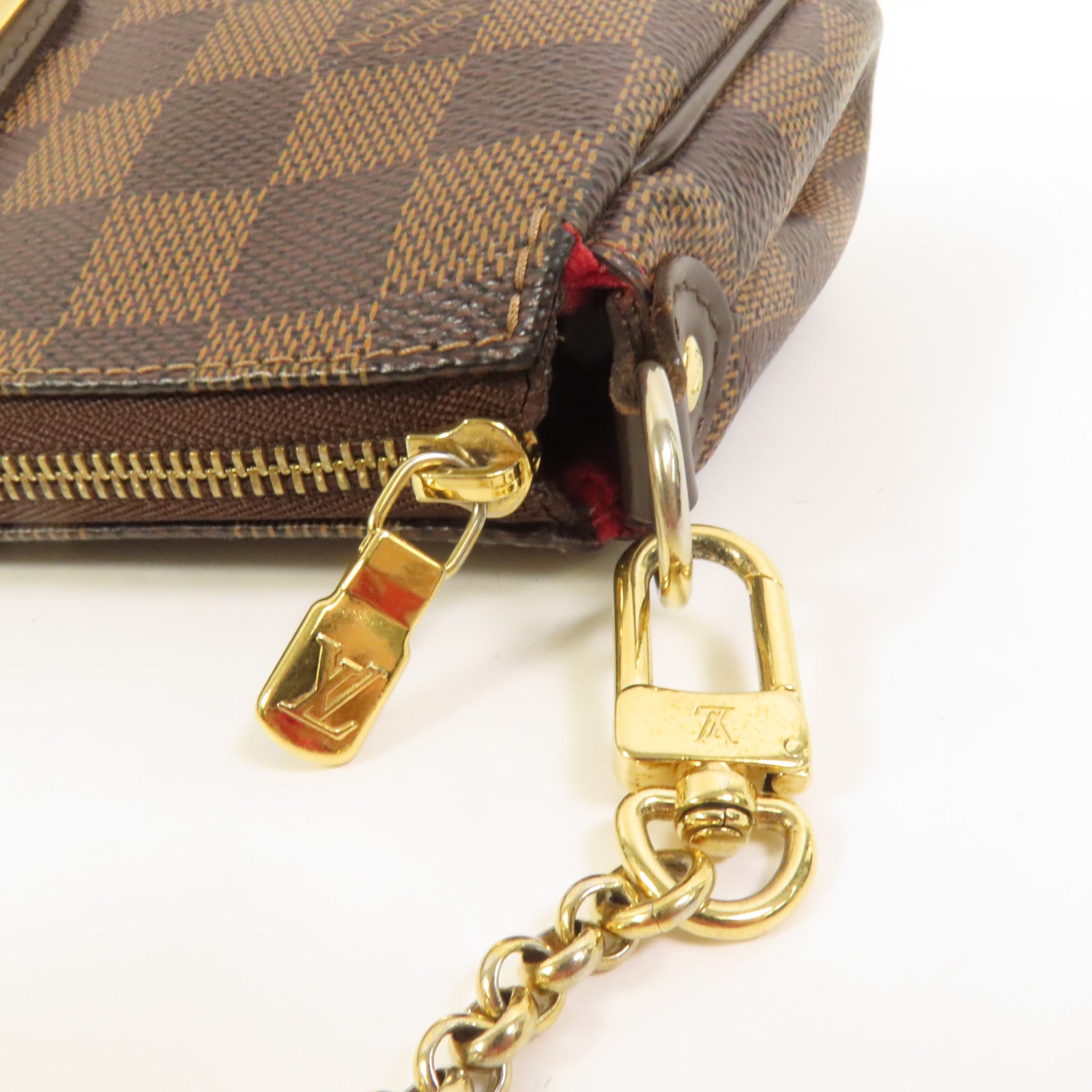 LOUIS VUITTON Damier Eva金扣手挽肩背兩用袋棕色