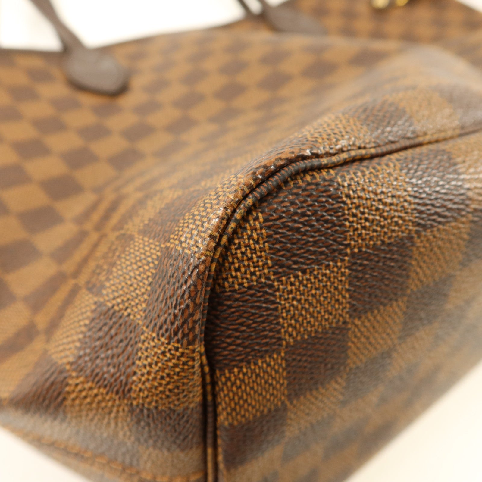 LOUIS VUITTON Damier Neverfull MM金扣手挽袋