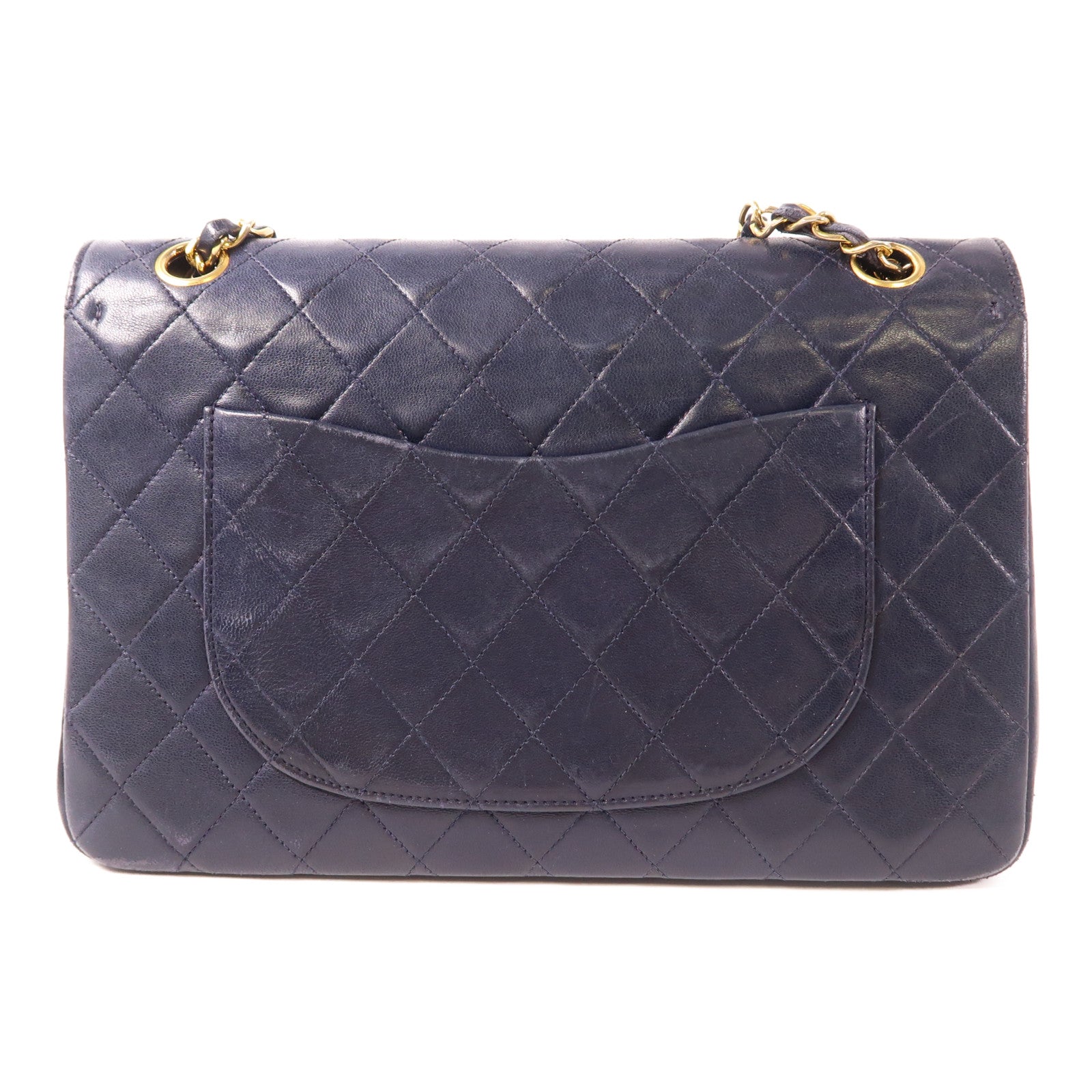 CHANEL 羊皮皮革Vintage Chain Shoulder金扣鏈帶肩背袋