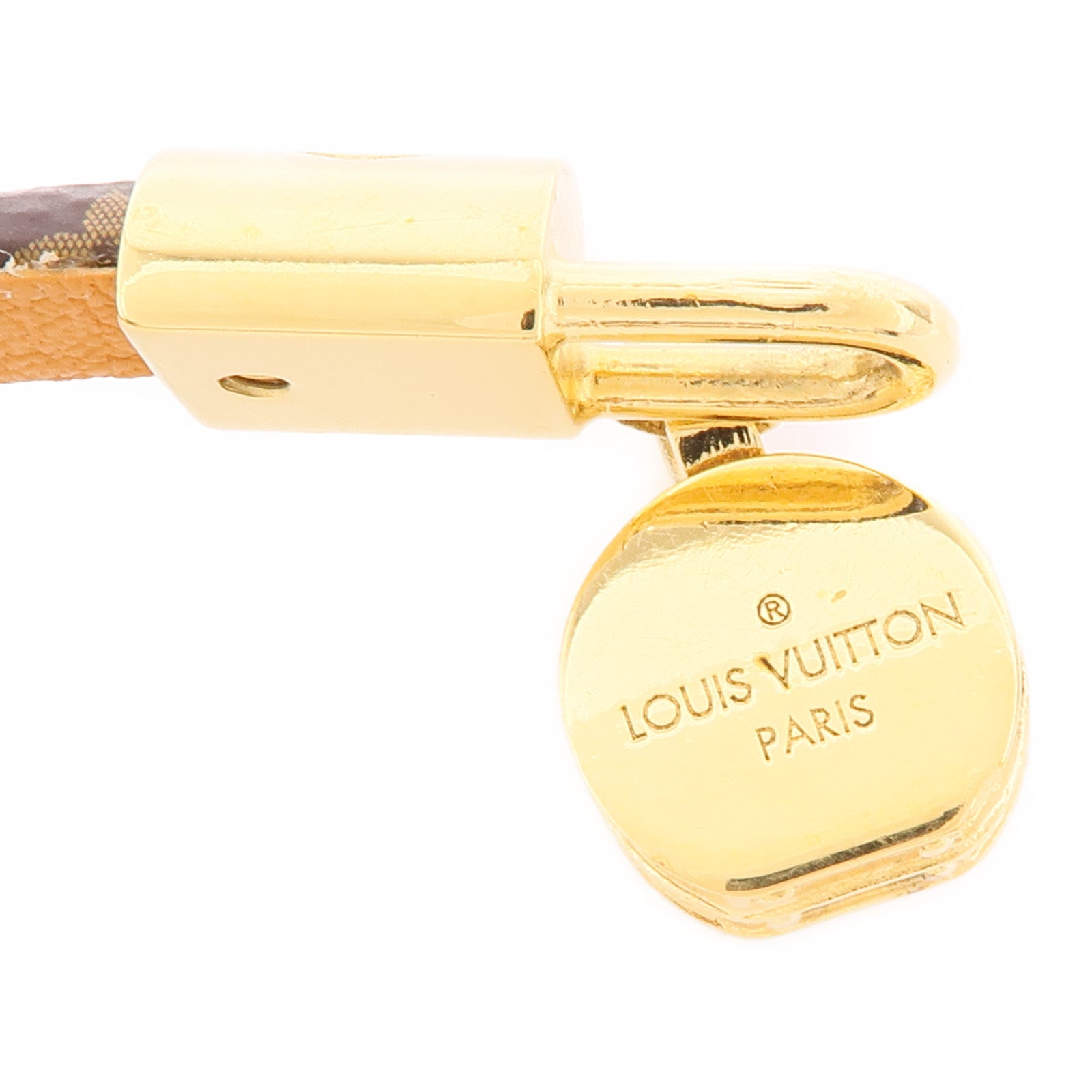 LOUIS VUITTON Monogram Tribute Charm金扣手鐲