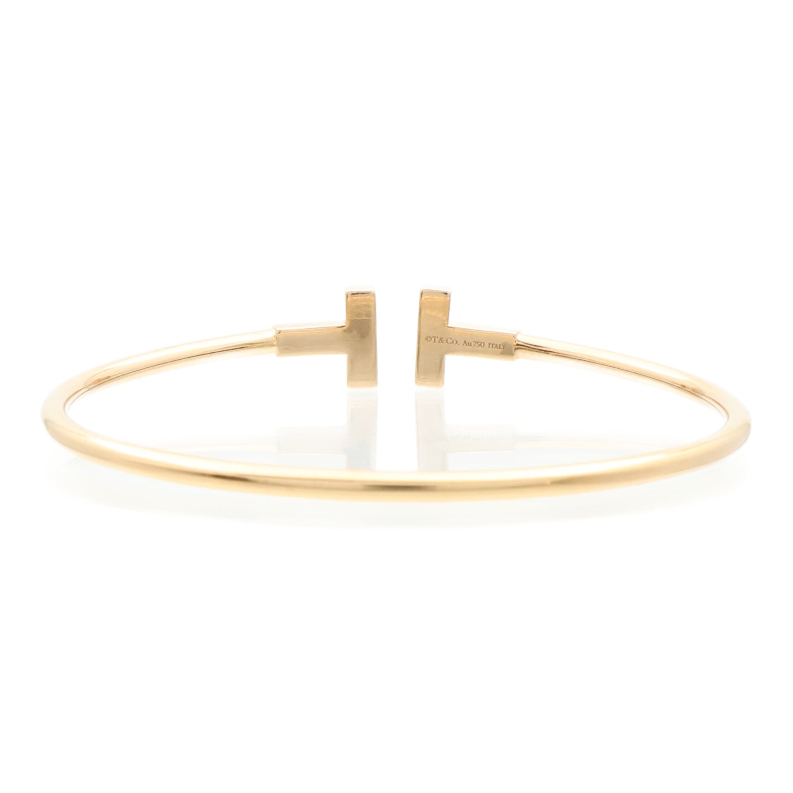 TIFFANY＆CO 18K玫瑰金T Wire Diamond Bangle鑽石手鐲