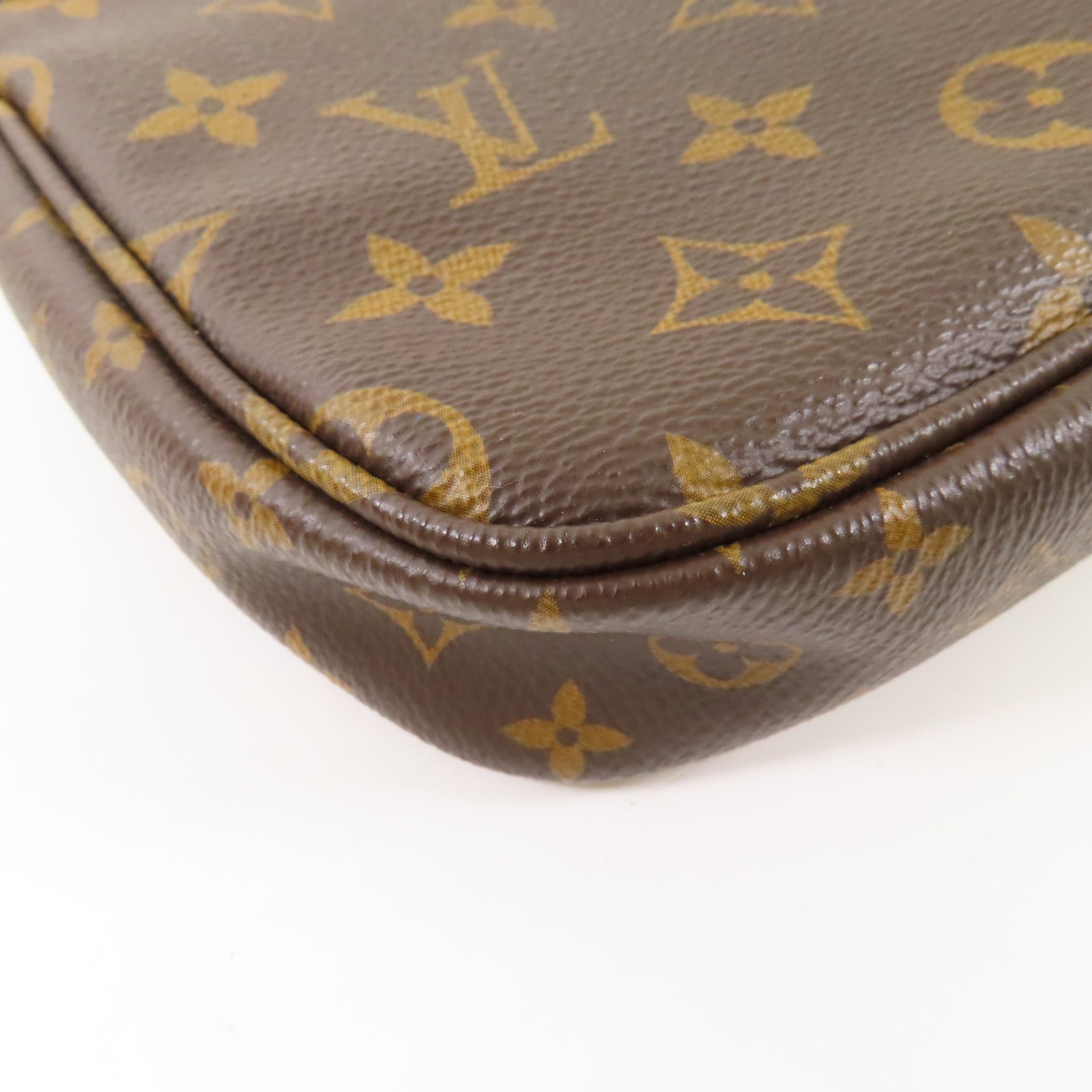 LOUIS VUITTON Monogram Multi Pochette Accessoires金扣肩背袋棕色