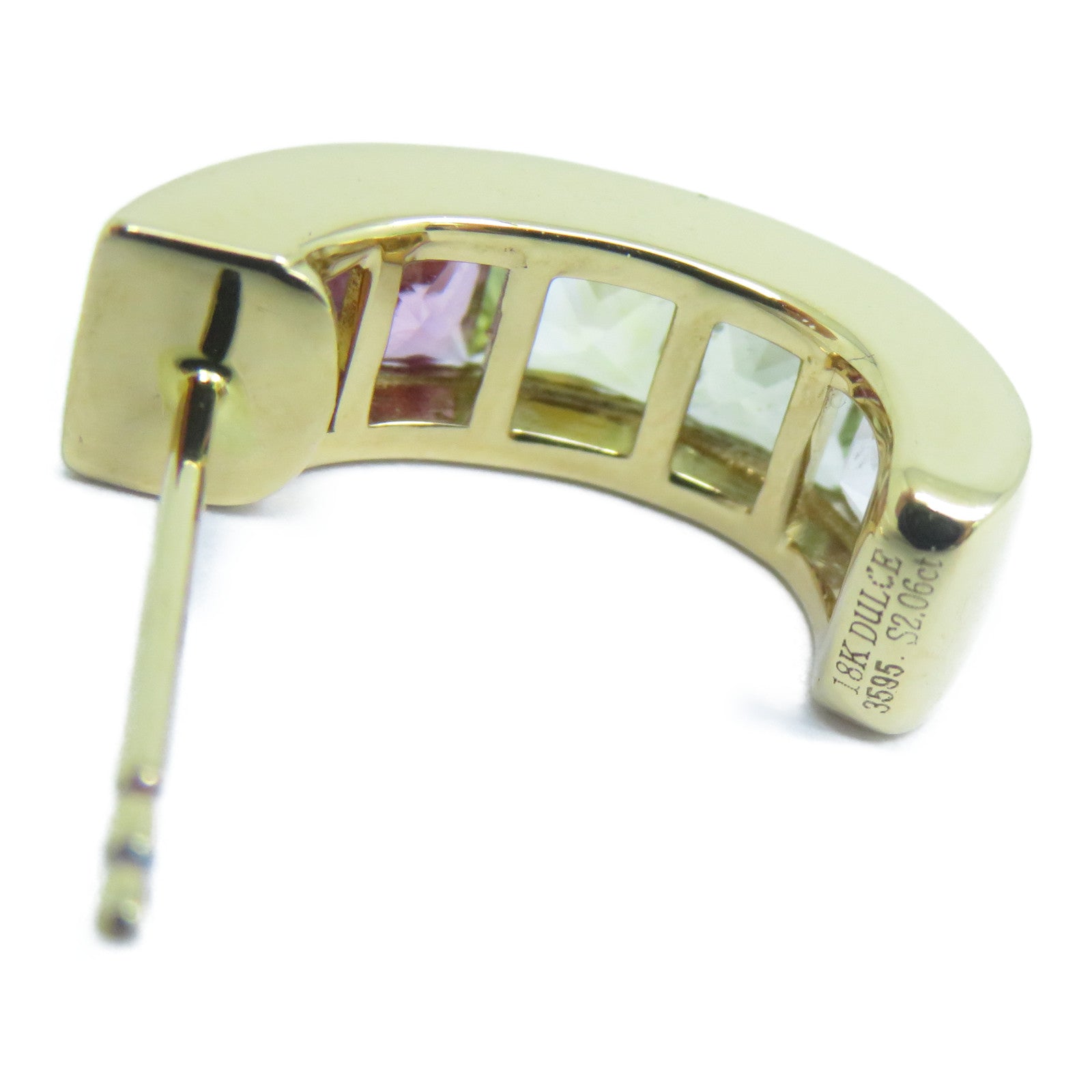 JEWELRY **【激減優惠】18K黃金Earrings1.94ct/2.06ct彩色寶石耳環