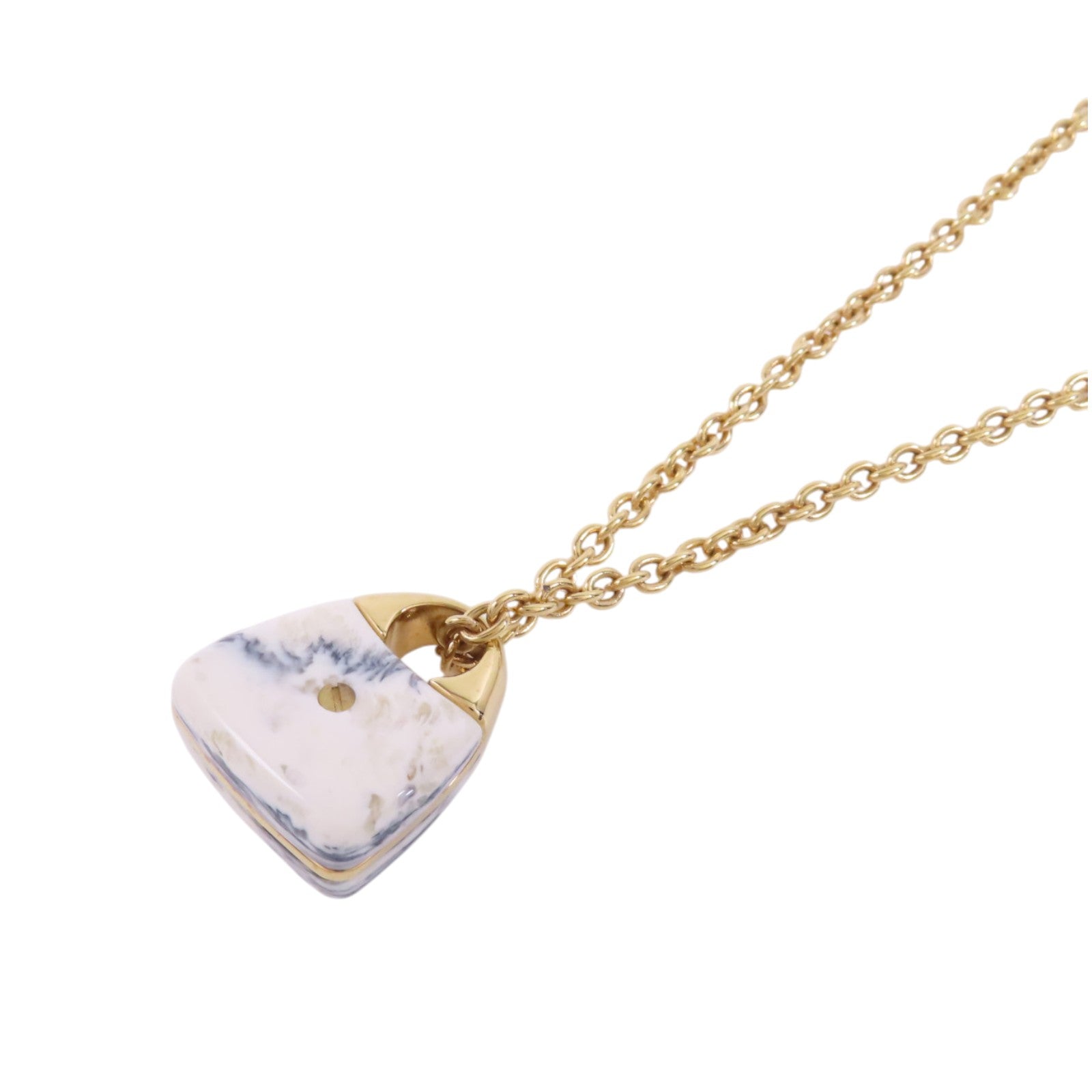 CHANEL CC GHW Necklace B23A Metal PVC White Blue