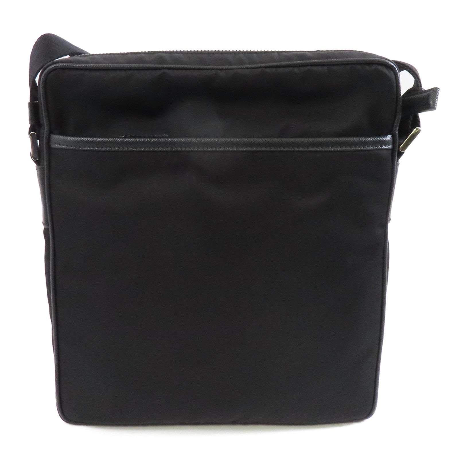 PRADA 尼龍Shoulder Bag銀扣肩背袋黑色