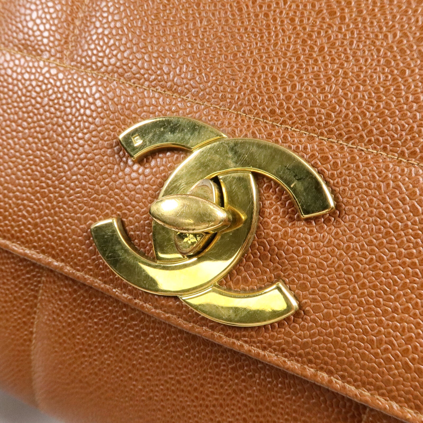 CHANEL 牛皮皮革Vintage Jumbo CC Madermoiselle手挽袋