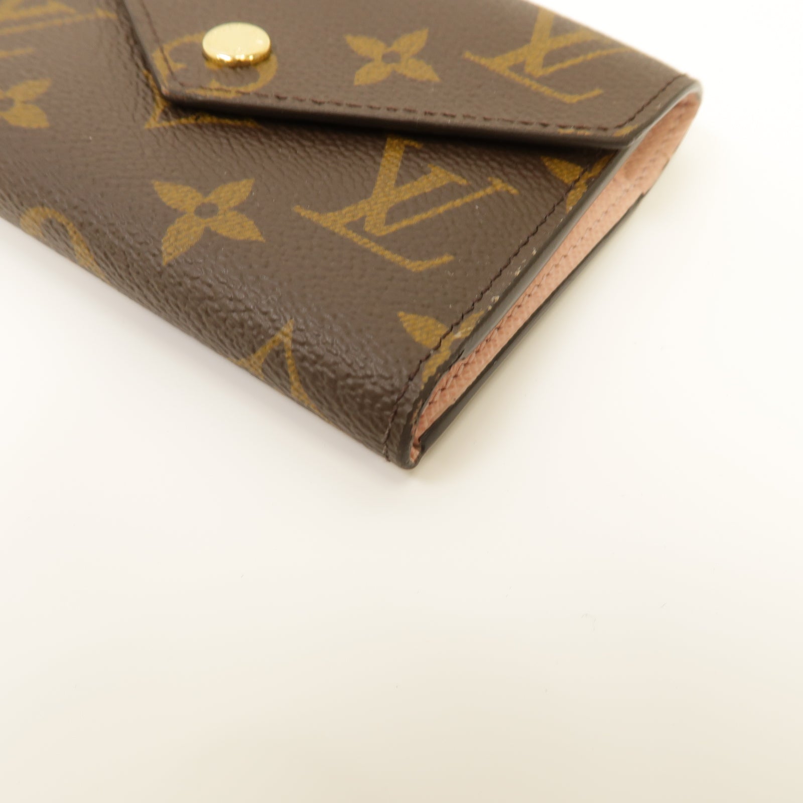 LOUIS VUITTON Monogram Victorine Wallet金扣錢包棕色/粉紅色