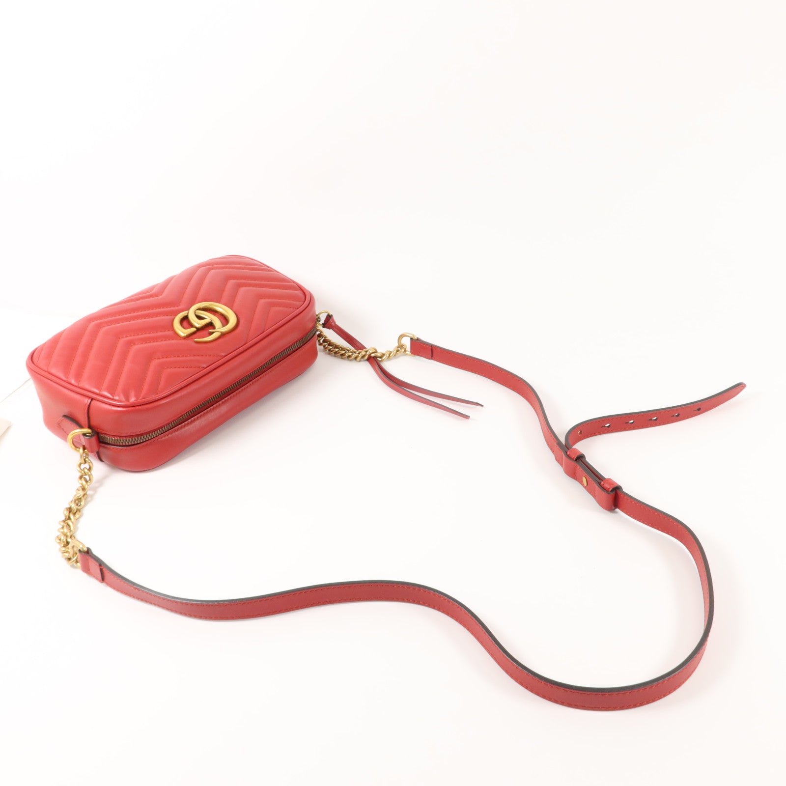 GUCCI 牛皮皮革GG Marmont Small Camera Bag肩背袋