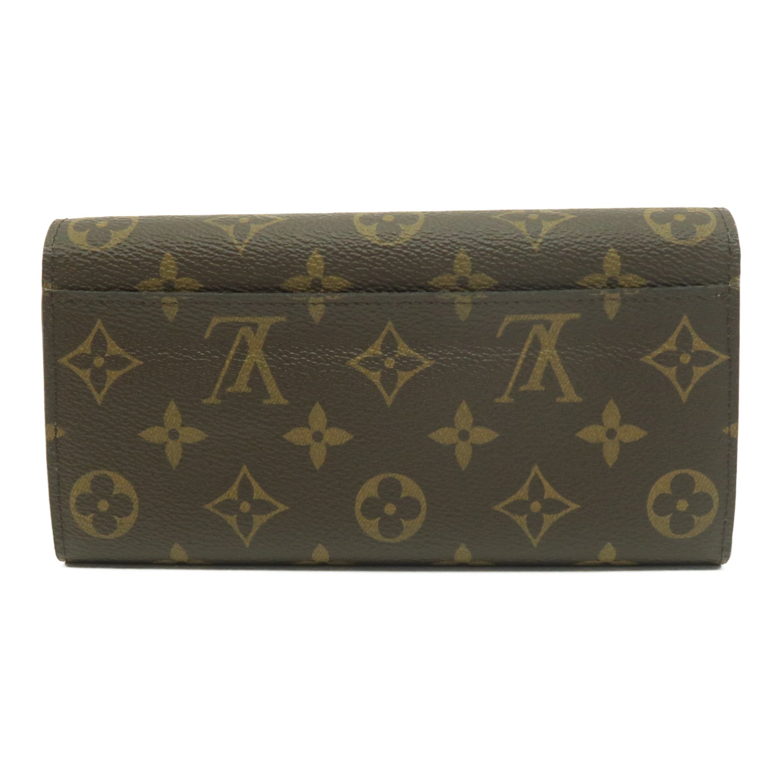 LOUIS VUITTON Monogram Sarah金扣拉鏈長錢包啡色