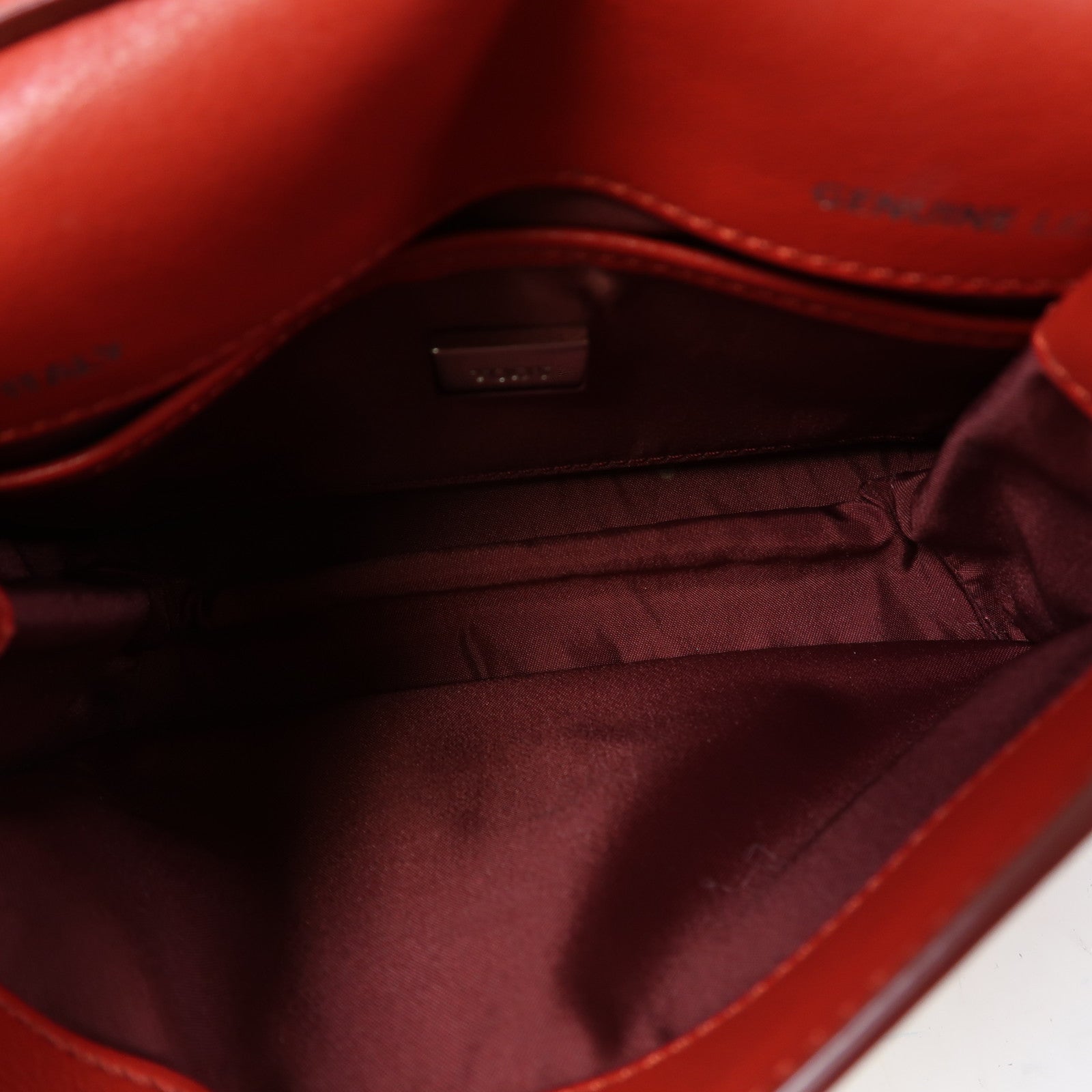 TOD'S 牛皮皮革Chain Bag銀扣鏈帶肩背袋紅色