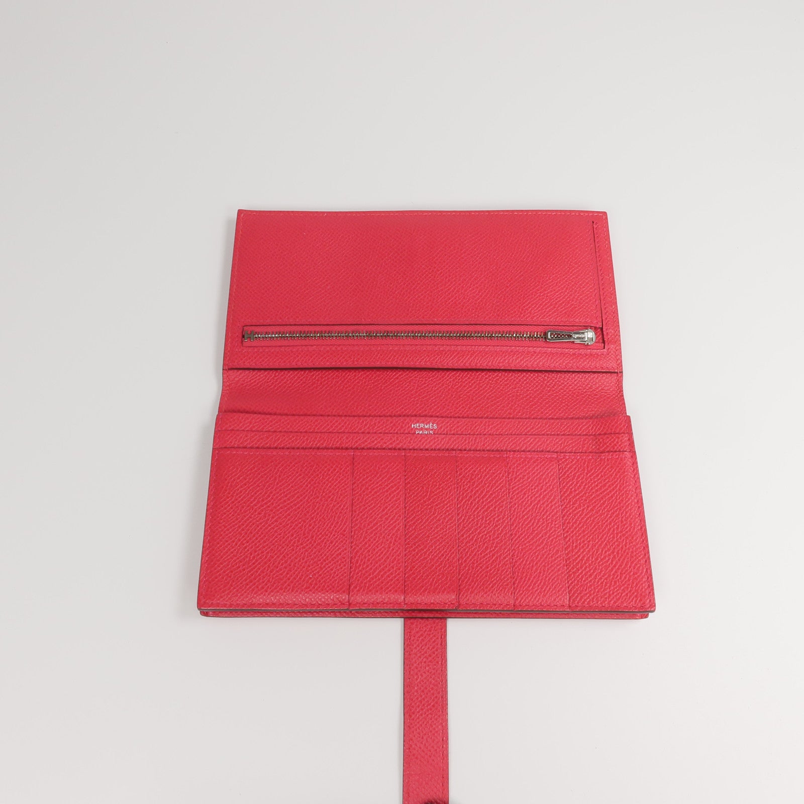 HERMES Epsom皮革Bearn Wallet長錢包Framboise