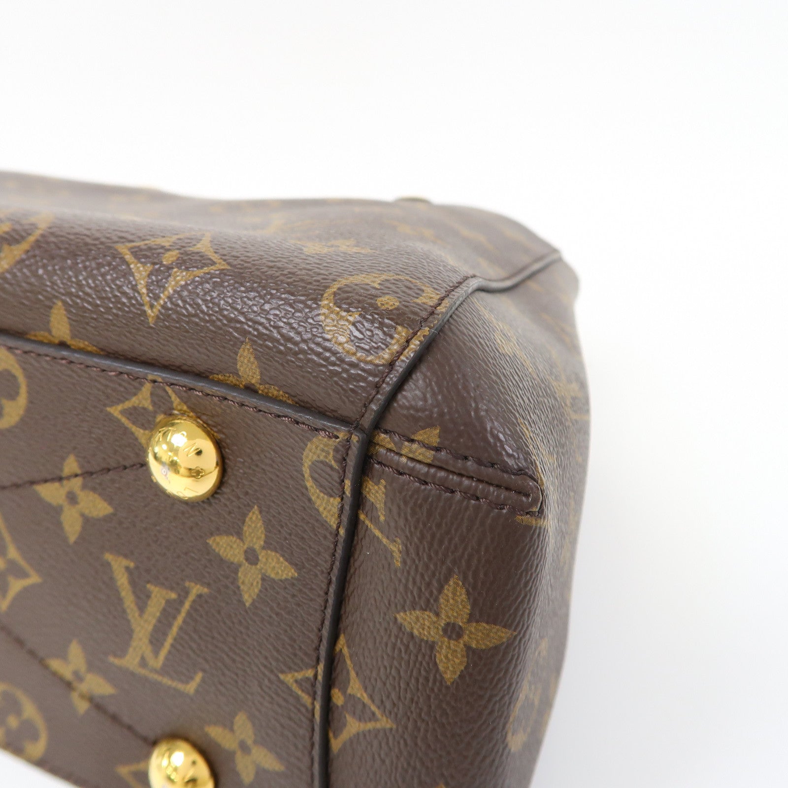 LOUIS VUITTON Monogram Montaigne BB金扣手挽肩背兩用袋啡色