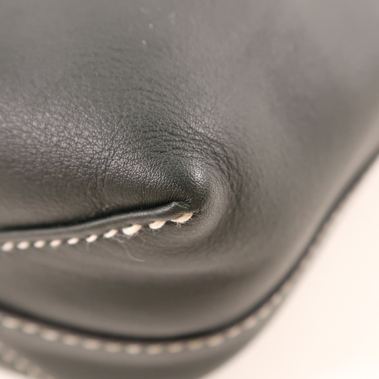 HERMES Swift皮革Double Sens 28肩背袋/手挽袋Bambou/Vert Anglais/Gris Perle