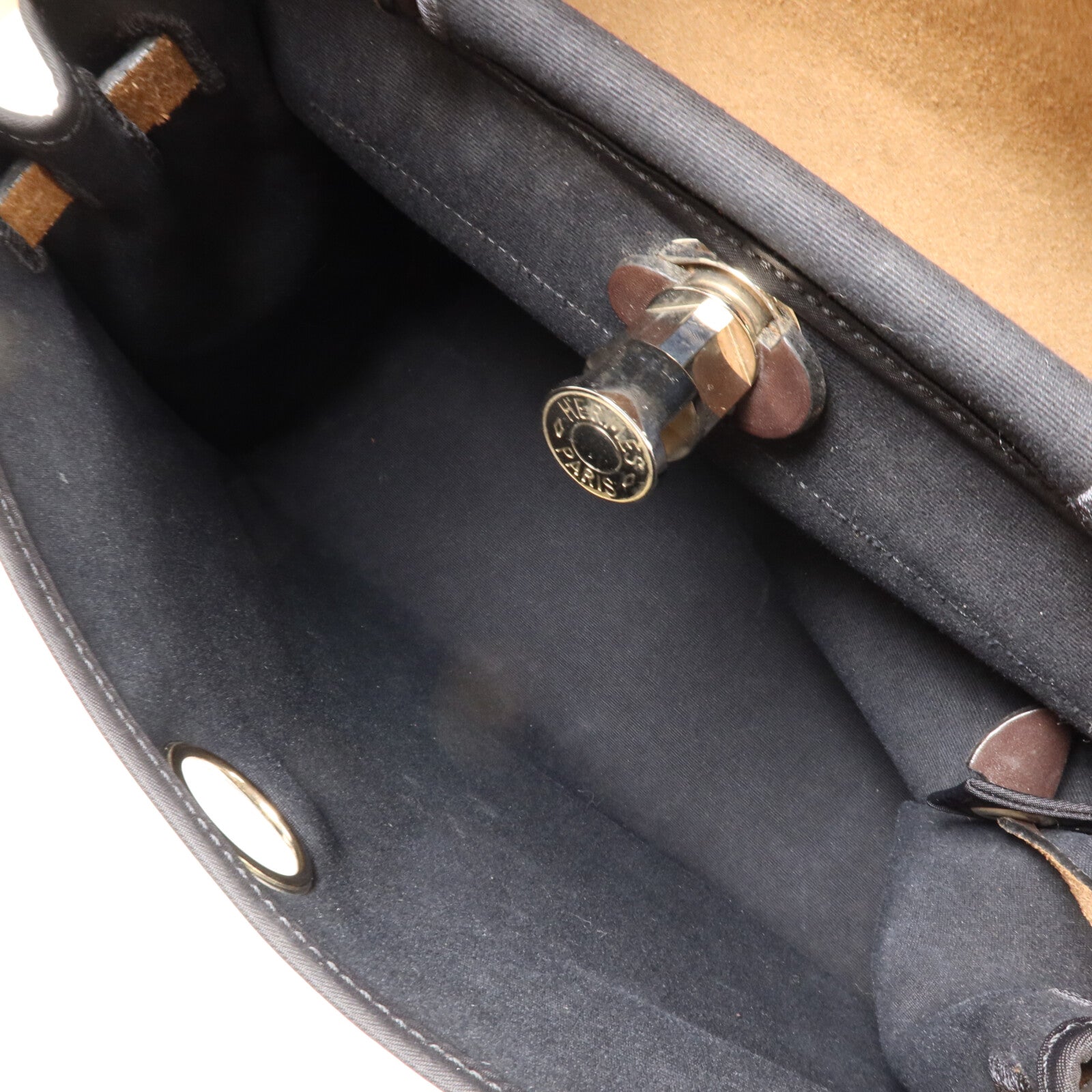 HERMES 帆布Herbag PM手挽肩背兩用袋Noir