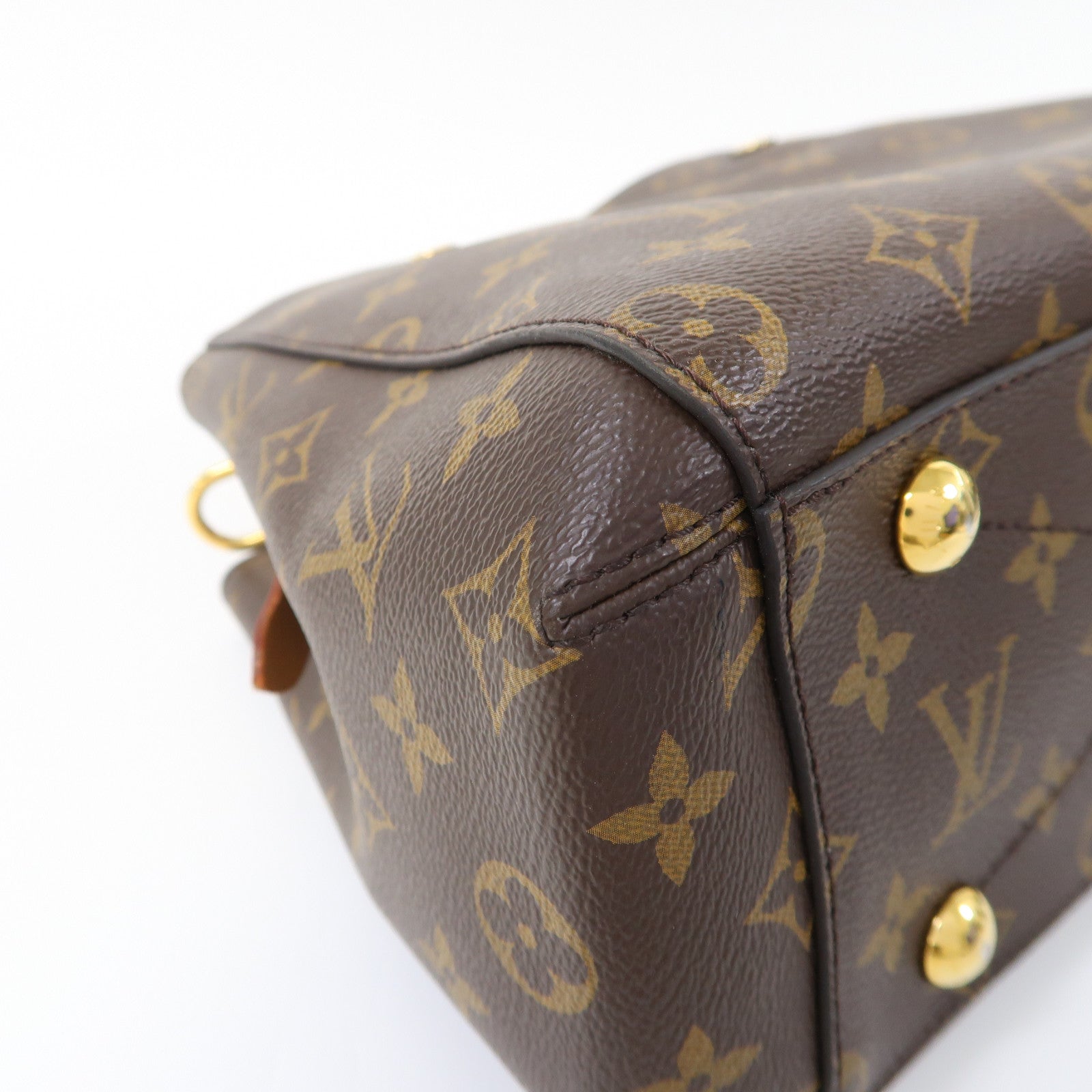 LOUIS VUITTON Monogram Montaigne BB金扣手挽肩背兩用袋啡色