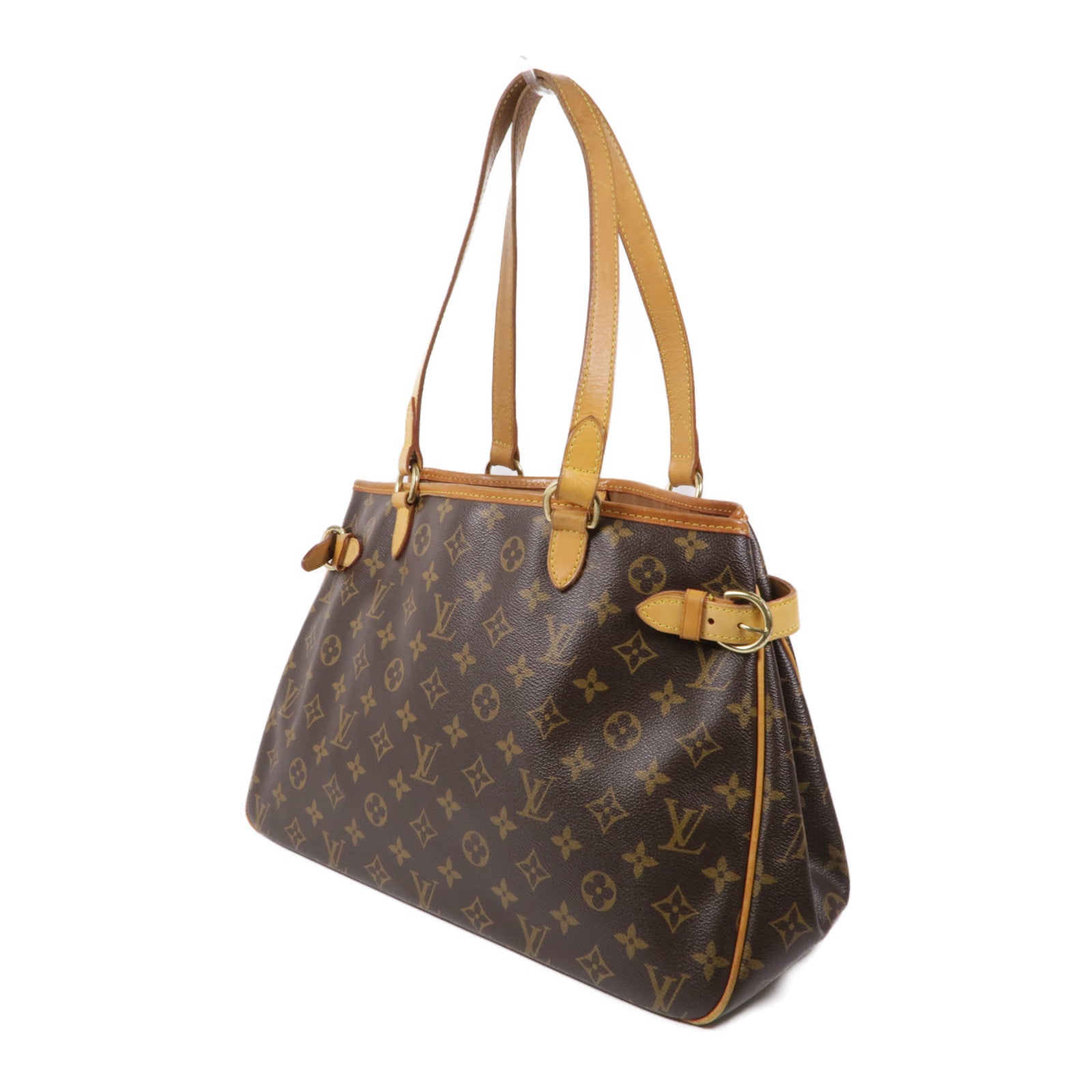 LOUIS VUITTON Monogram Batignolles Horizontal金扣肩背袋棕色