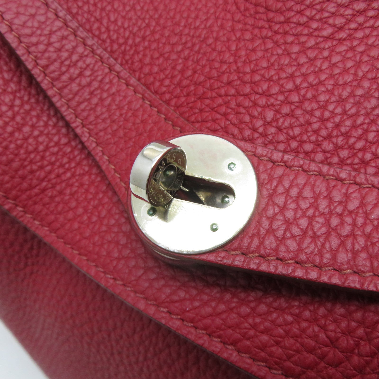 HERMES 【激減優惠】Clemence皮革Lindy 34銀扣手挽肩背兩用袋法拉利紅色