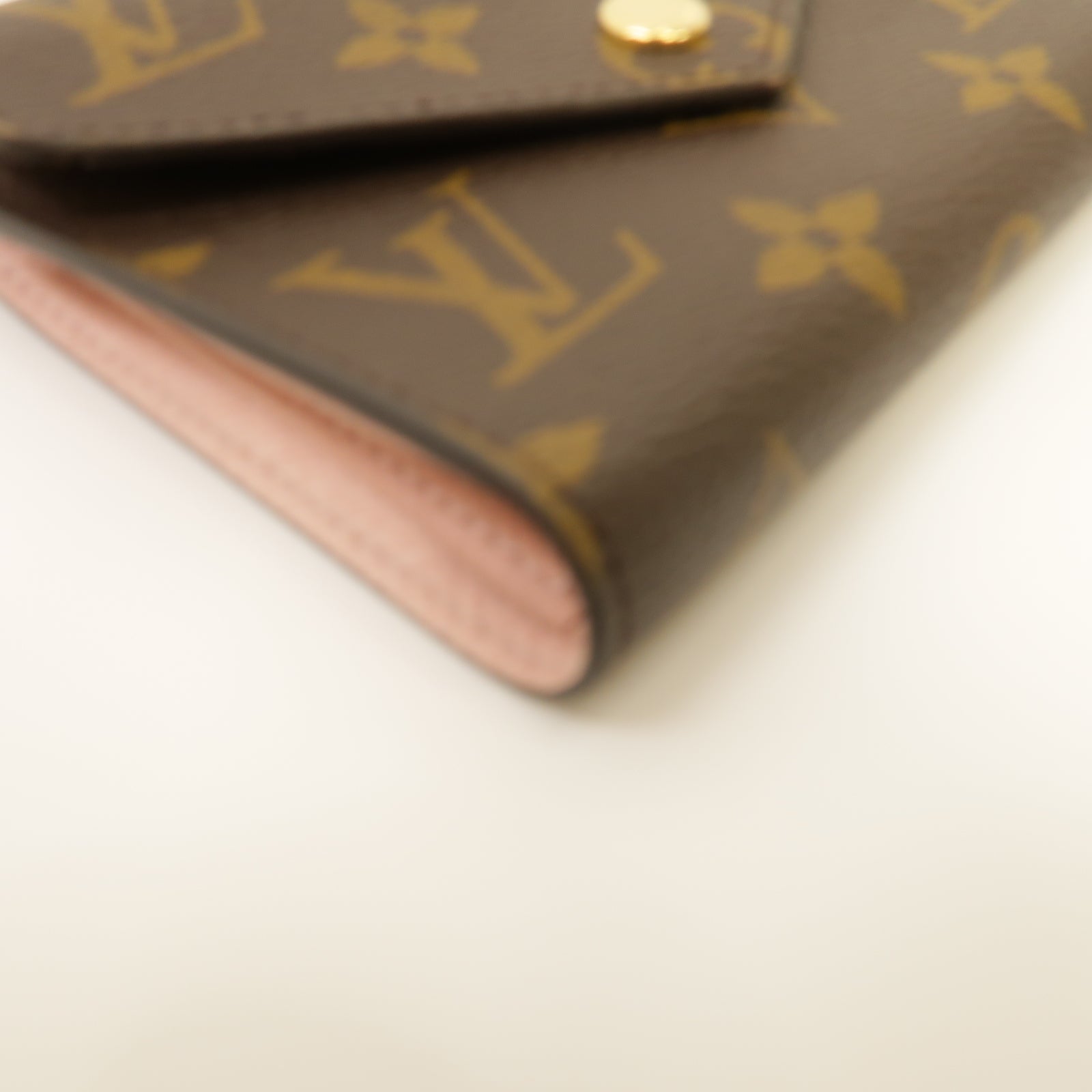 LOUIS VUITTON Monogram Victorine Wallet金扣錢包棕色/粉紅色