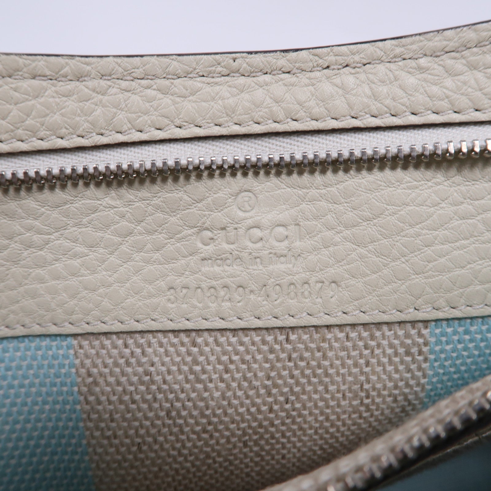 GUCCI 【激減優惠】牛皮皮革Bamboo Daily Shopper Shoulder Bag銀扣手挽肩背兩用袋白色