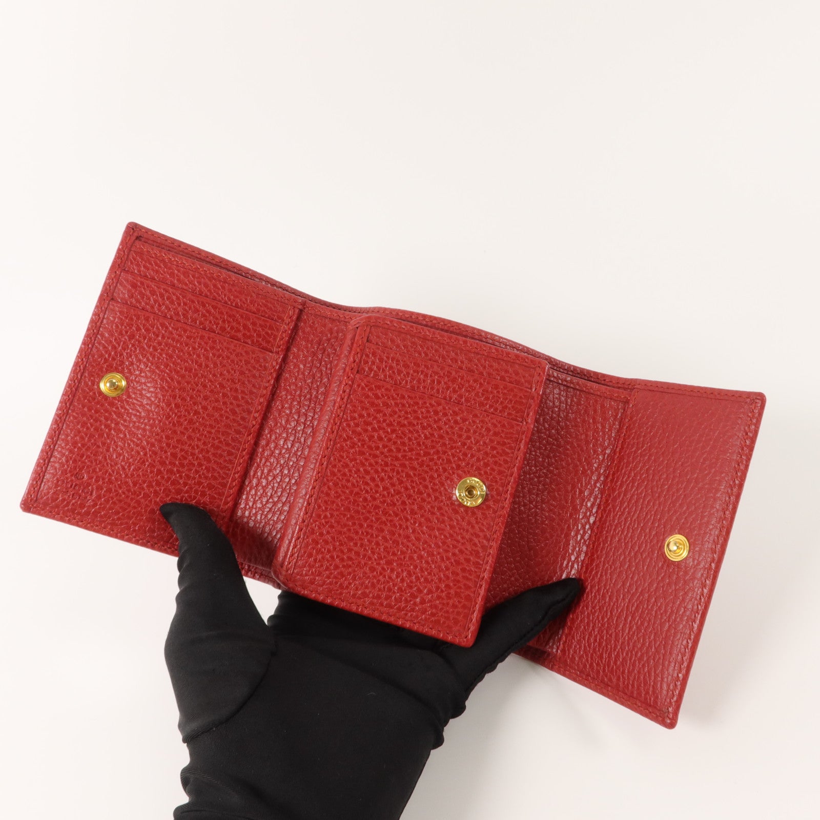 GUCCI 牛皮皮革Marmont Trifold Wallet錢包