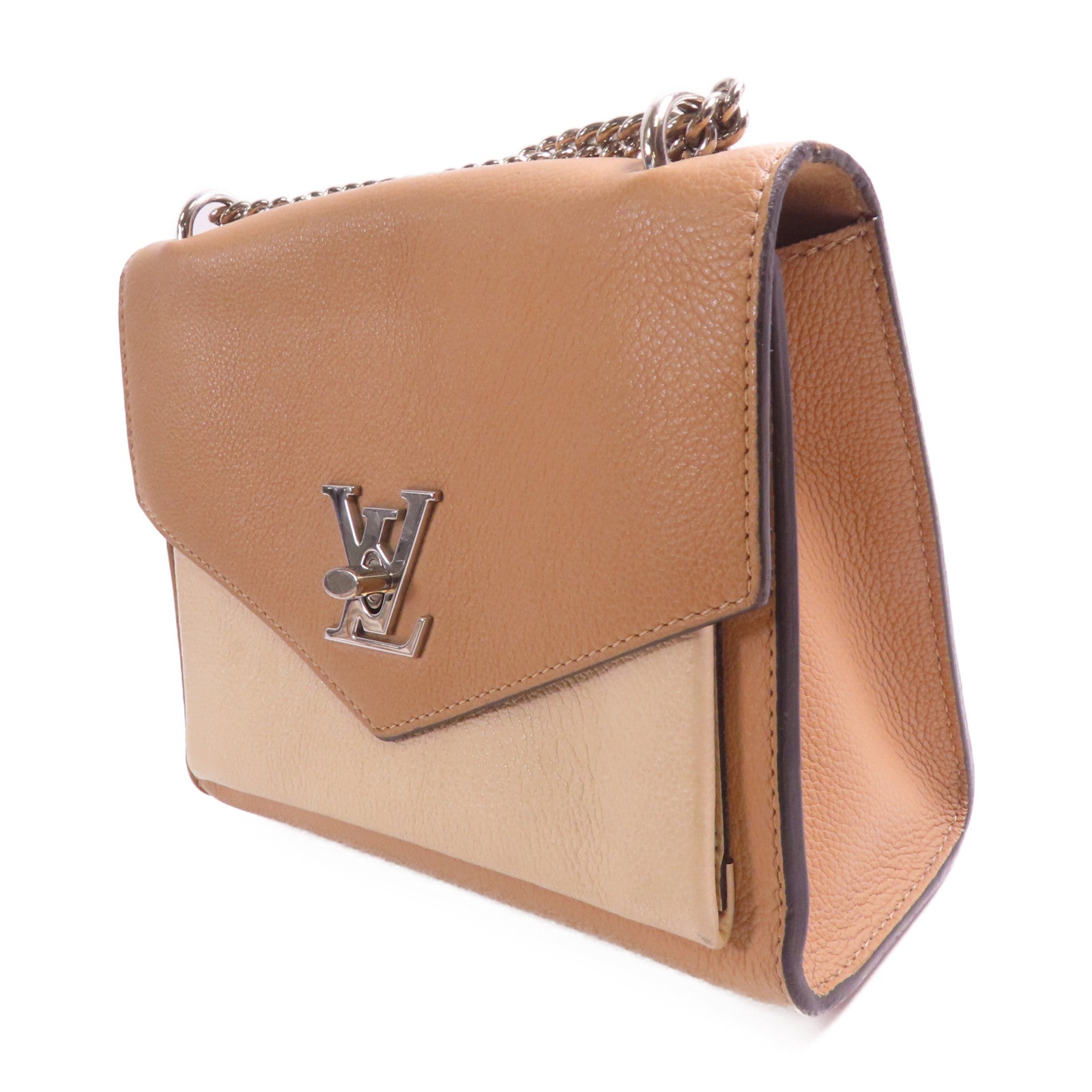 LOUIS VUITTON 牛皮皮革MyLockme BB銀扣鏈帶肩背袋