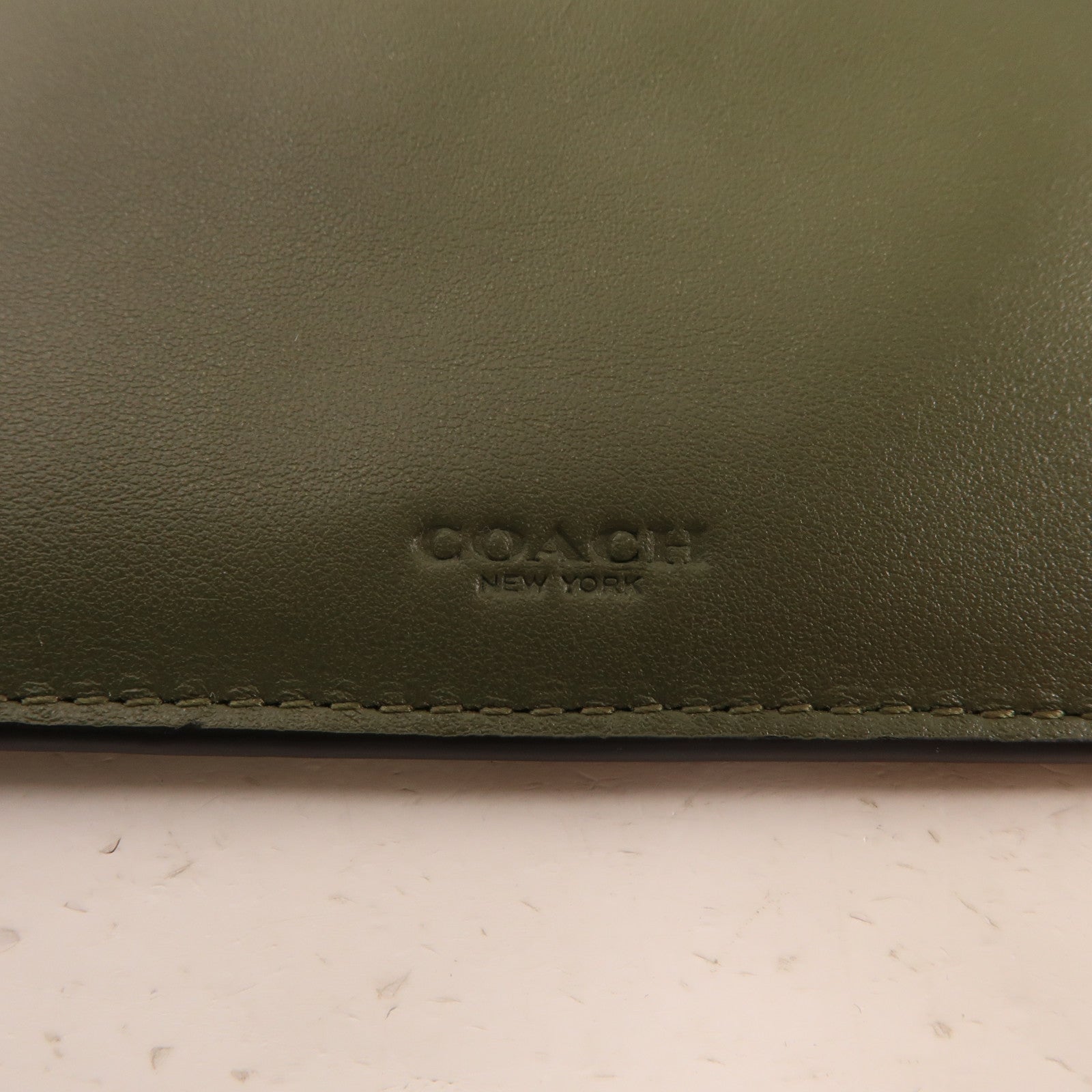 COACH 牛皮皮革Card Case卡片套墨綠色