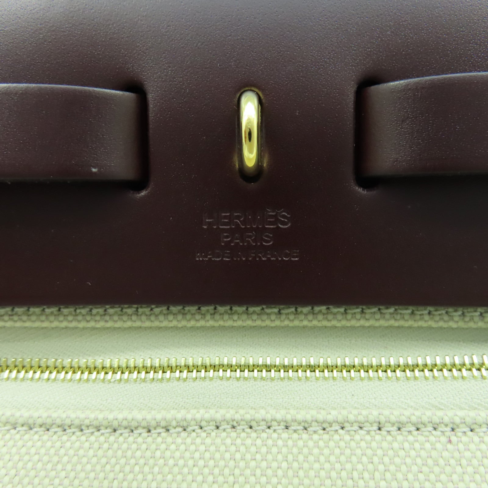 HERMES 【激減優惠】帆布Herbag PM金扣手挽肩背兩用袋鱷魚專屬白色