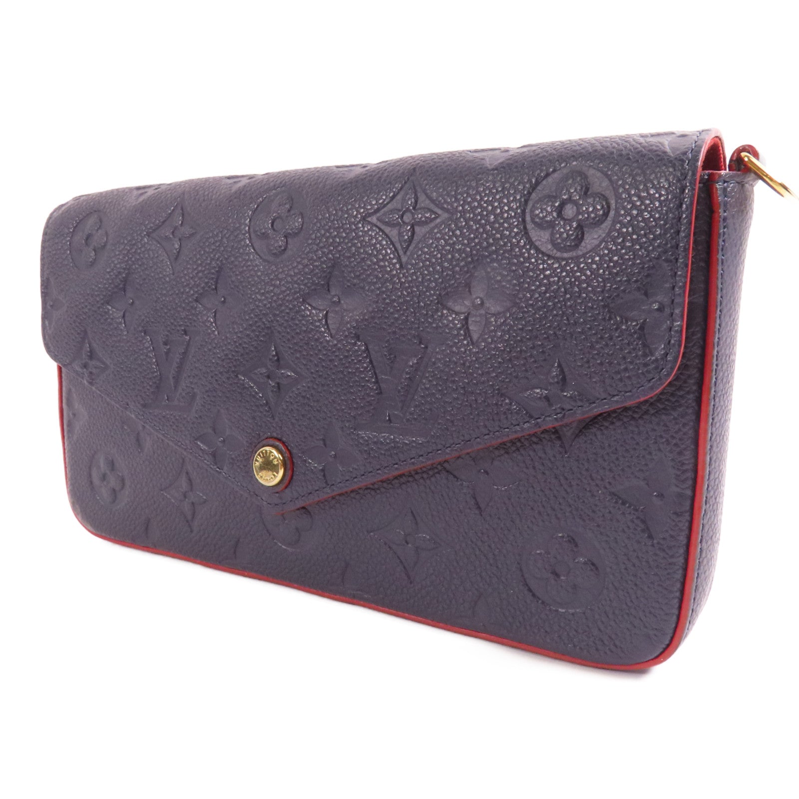 LOUIS VUITTON Monogram Empreinte Felicie Pochette金扣鏈帶肩背袋