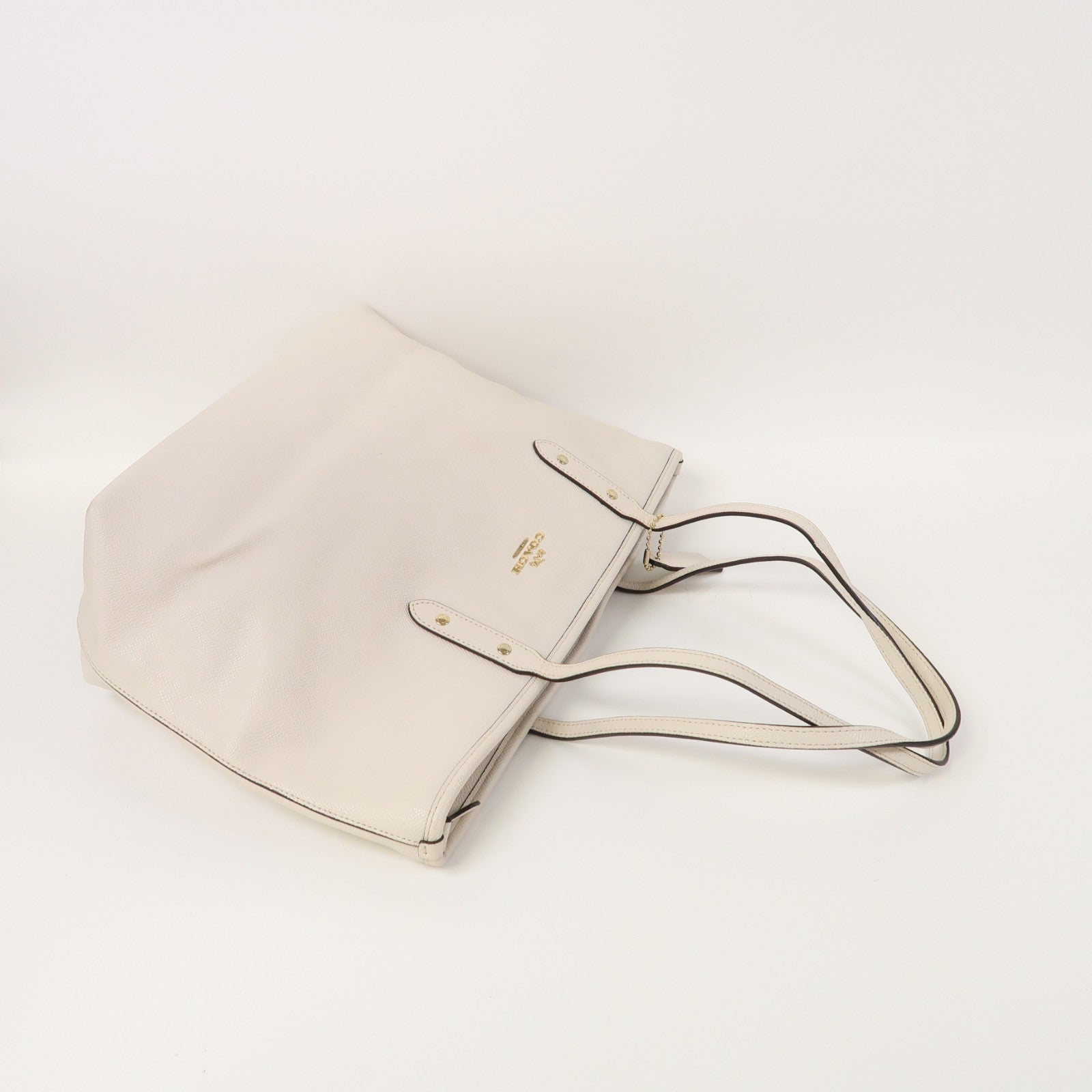 COACH 牛皮皮革Shoulder Bag金扣肩背袋白色