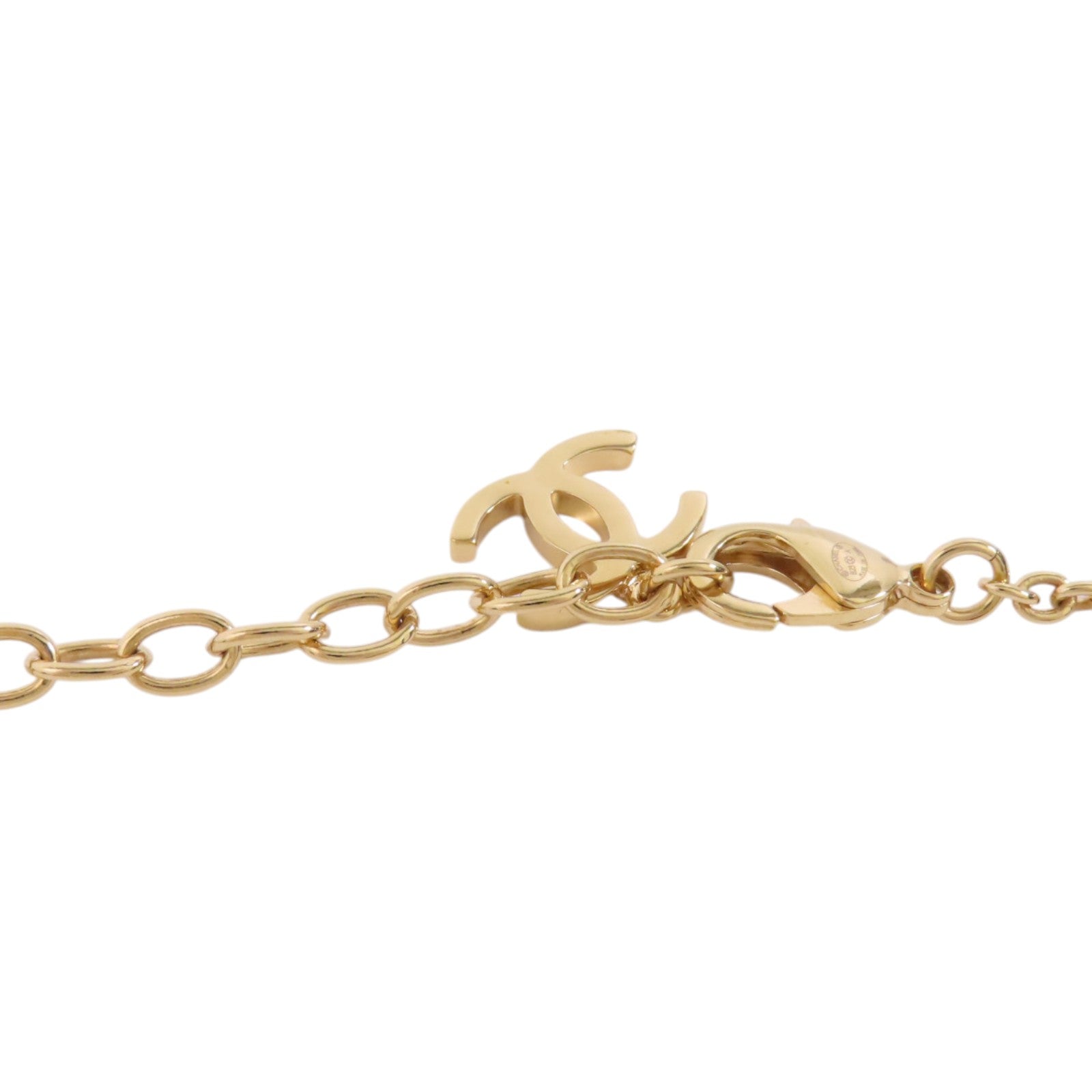 CHANEL CC GHW Necklace B23A Metal PVC White Blue