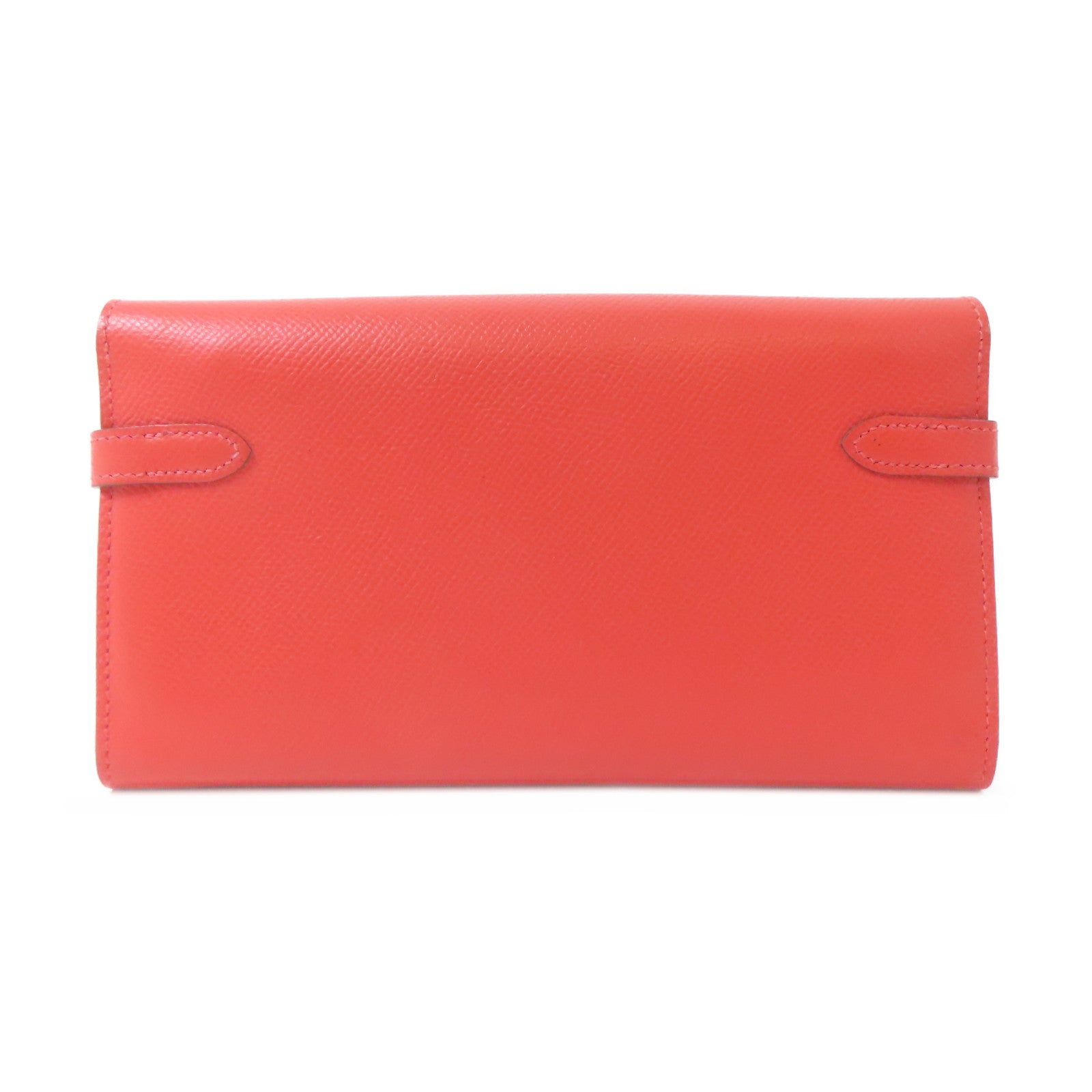 HERMES Epsom皮革Kelly Wallet金扣長錢包Rose Jaipur