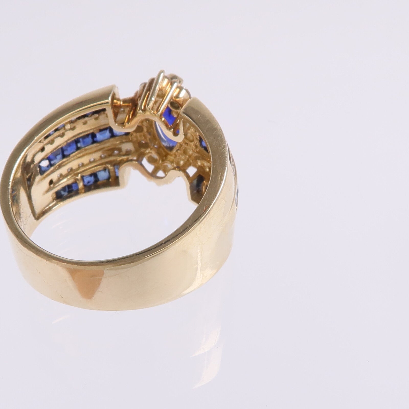 JEWELRY 14K黃金Sapphire Diamond Ring藍寶石/鑽石戒指US#7.5
