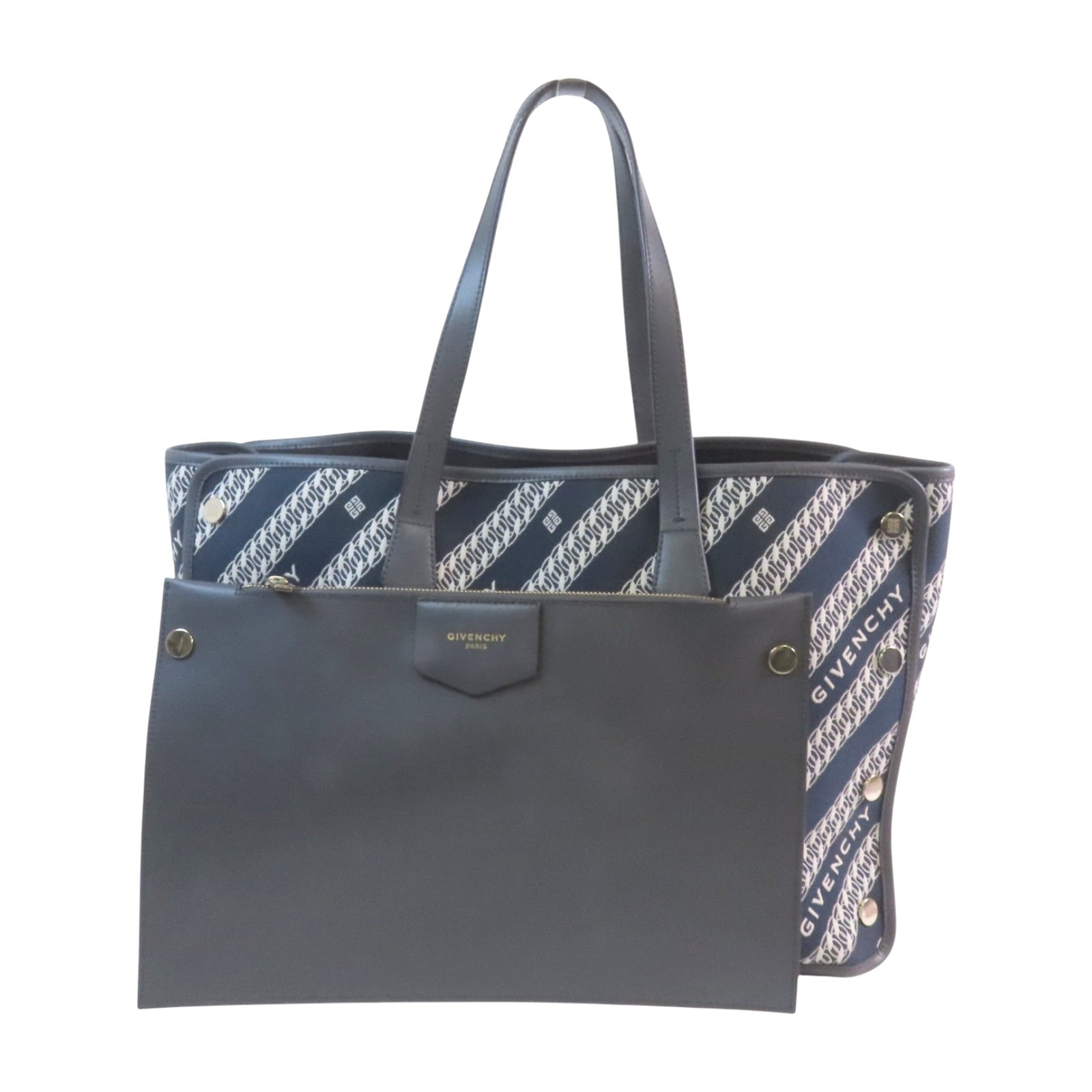 GIVENCHY 帆布Bond Chain Tote Bag銀扣肩背愛