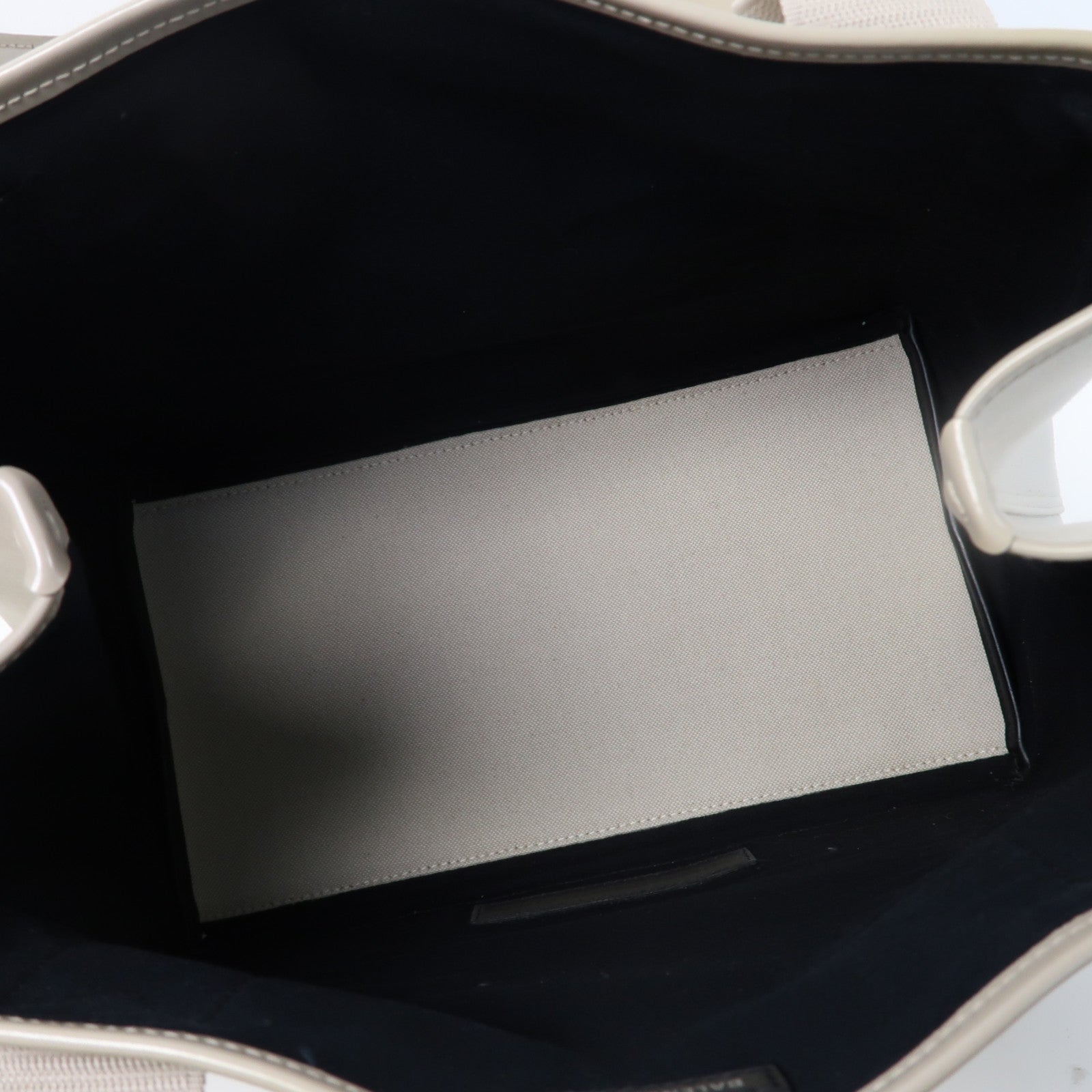 BALENCIAGA 帆布Tote Bag銀扣手挽袋米色