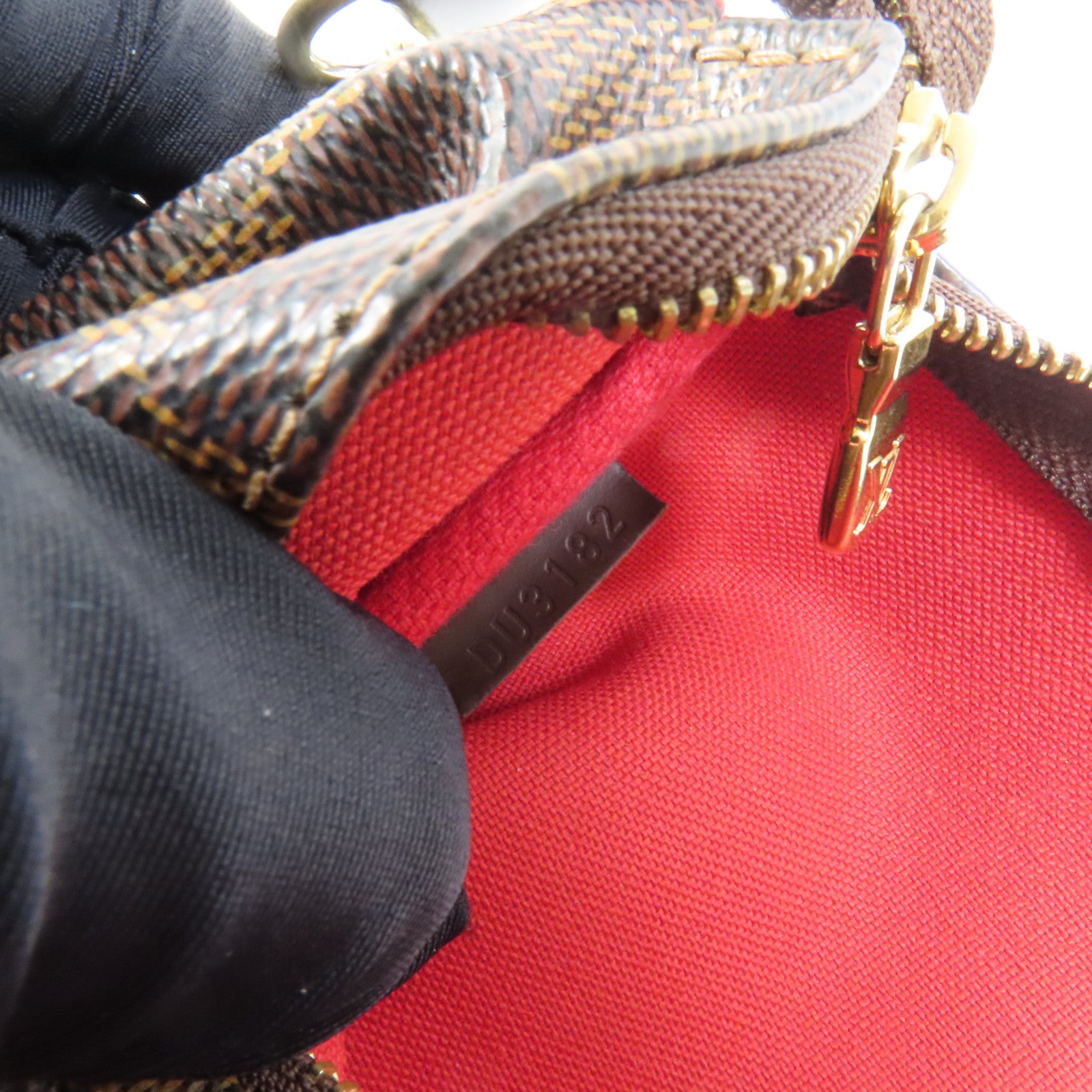 LOUIS VUITTON Damier Eva金扣手挽肩背兩用袋棕色