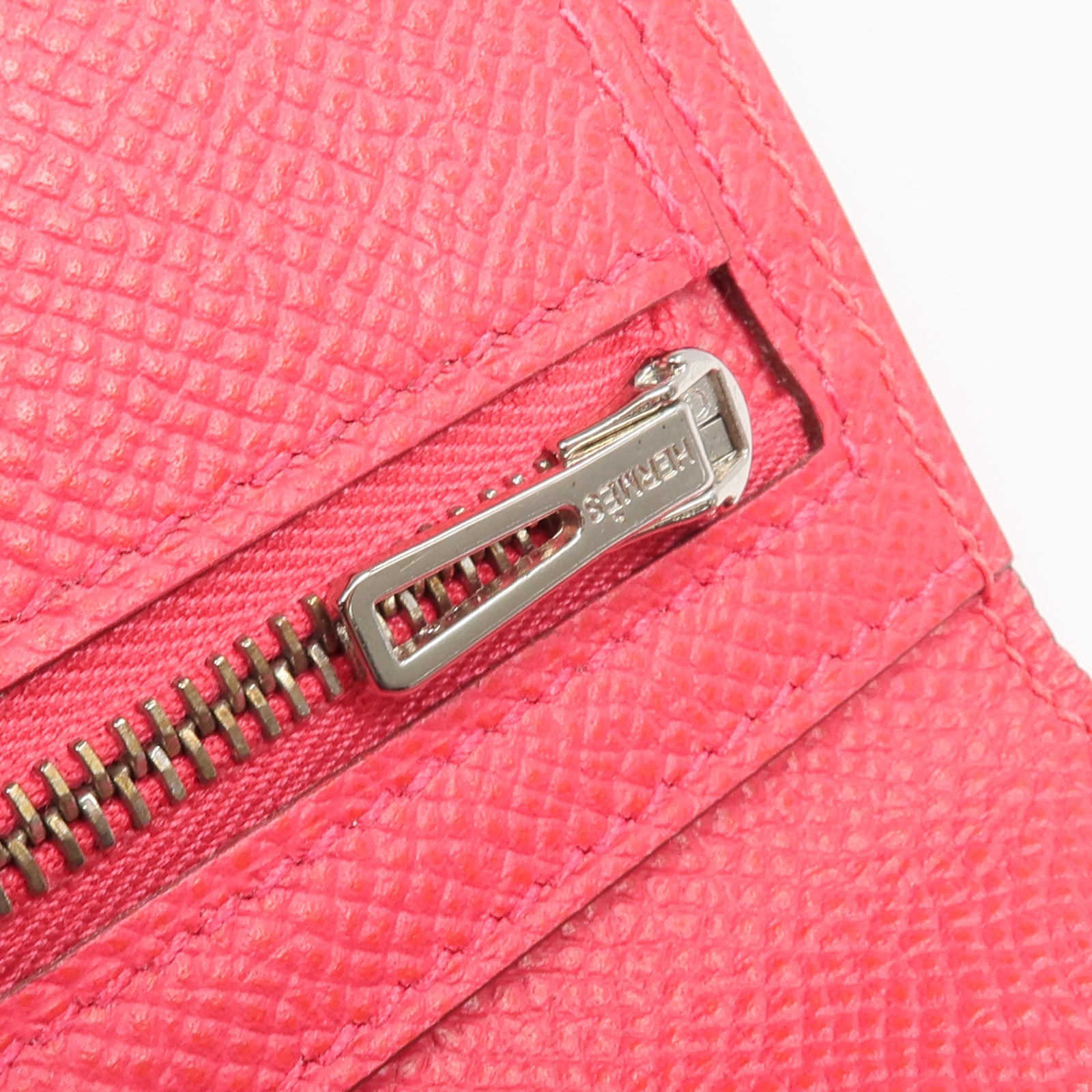 HERMES Epsom皮革Bearn Wallet長錢包Framboise