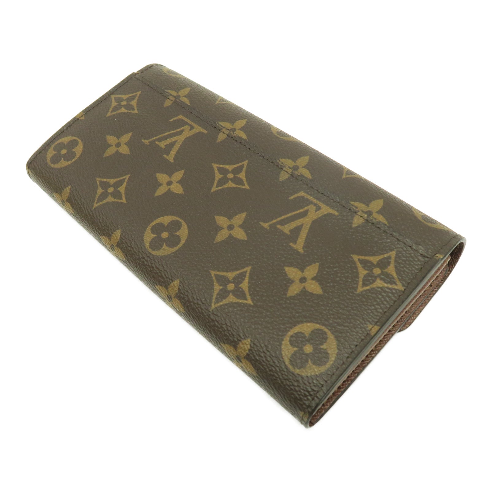 LOUIS VUITTON Monogram Sarah金扣拉鏈長錢包啡色