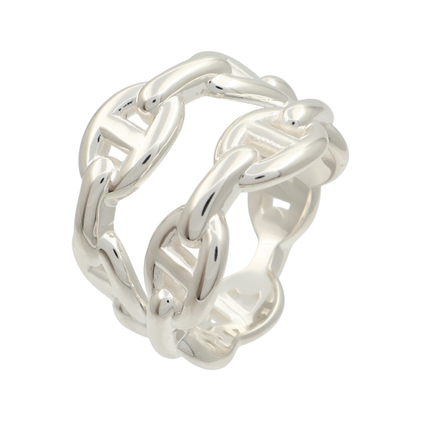 HERMES 925純銀Chaine d'ancre Enchainee Ring戒指