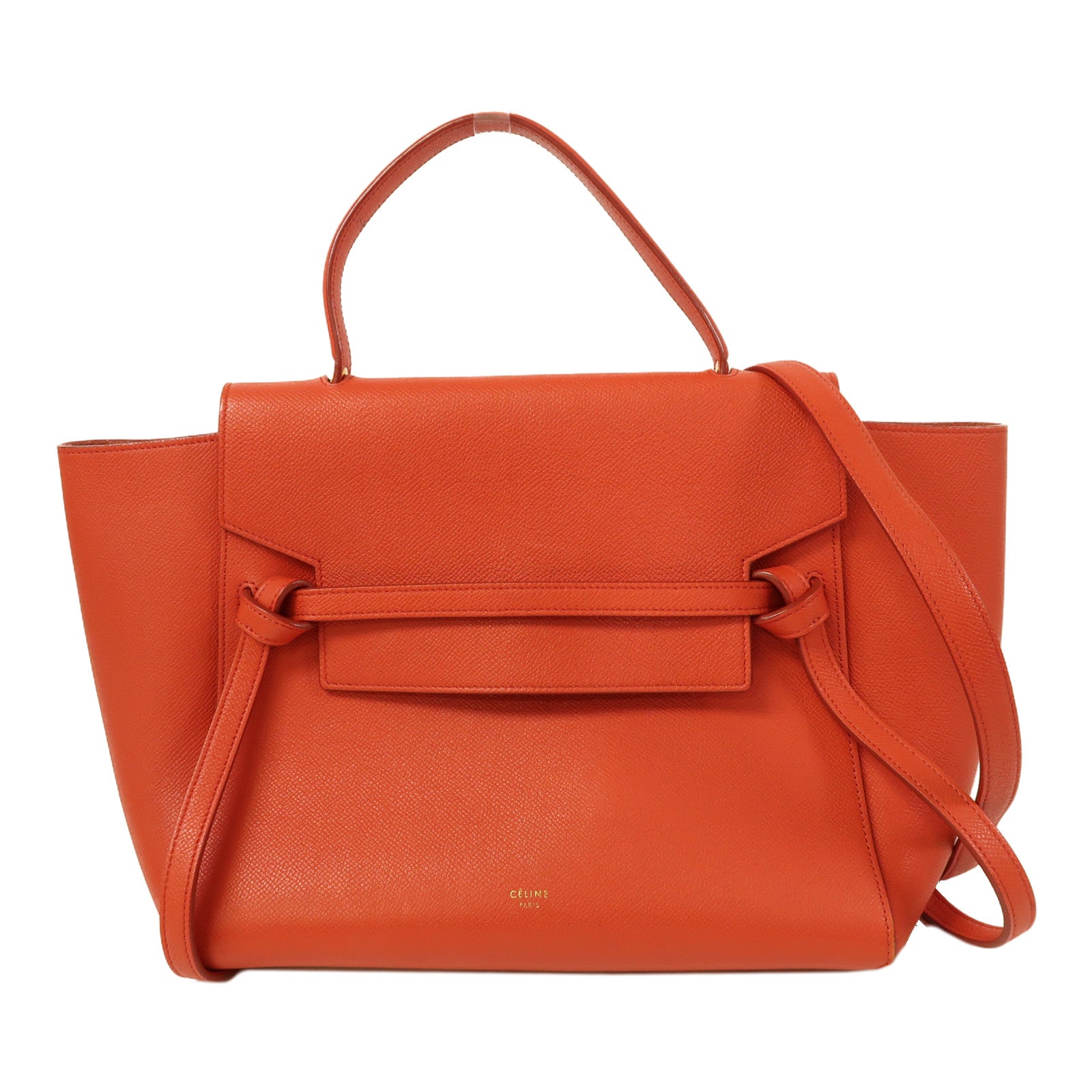 CELINE 牛皮皮革Belt Bag金扣手挽肩背兩用袋紅色