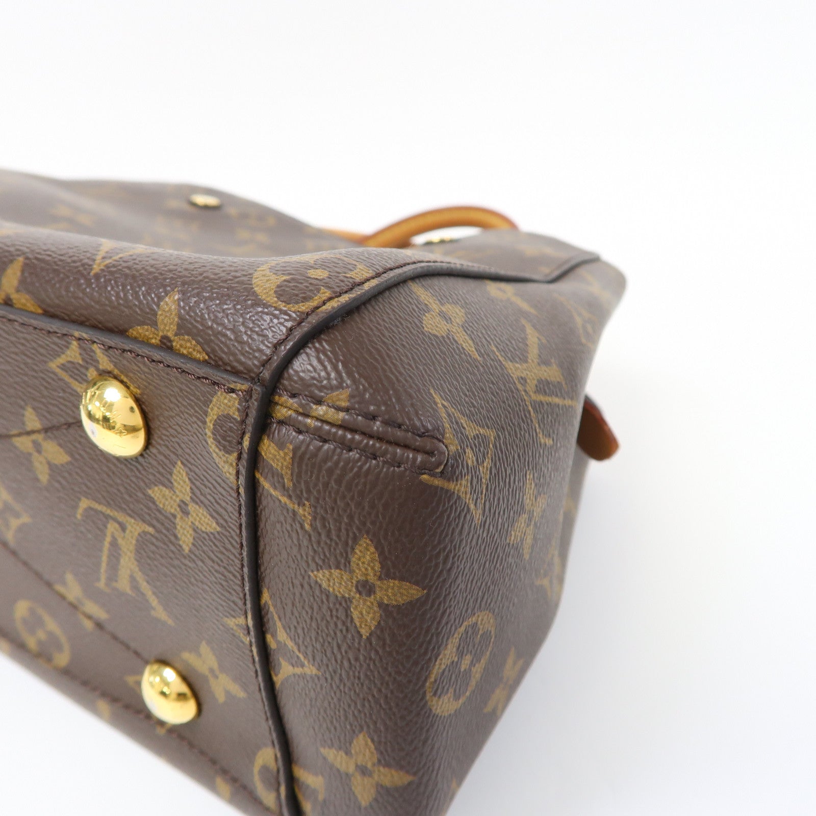 LOUIS VUITTON Monogram Montaigne BB金扣手挽肩背兩用袋啡色