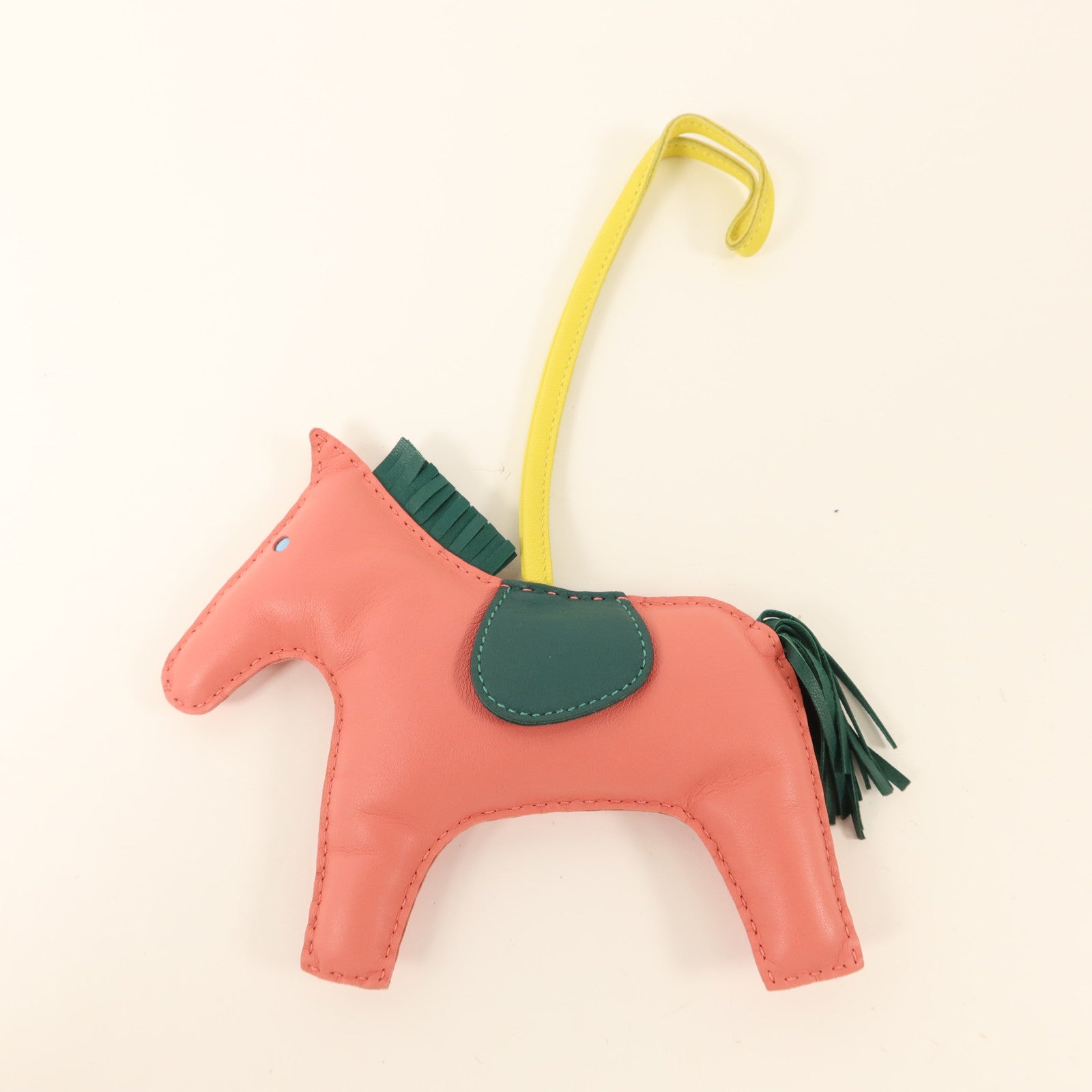 HERMES Milo皮革Rodeo GM掛飾Malachite/Rose Azalee