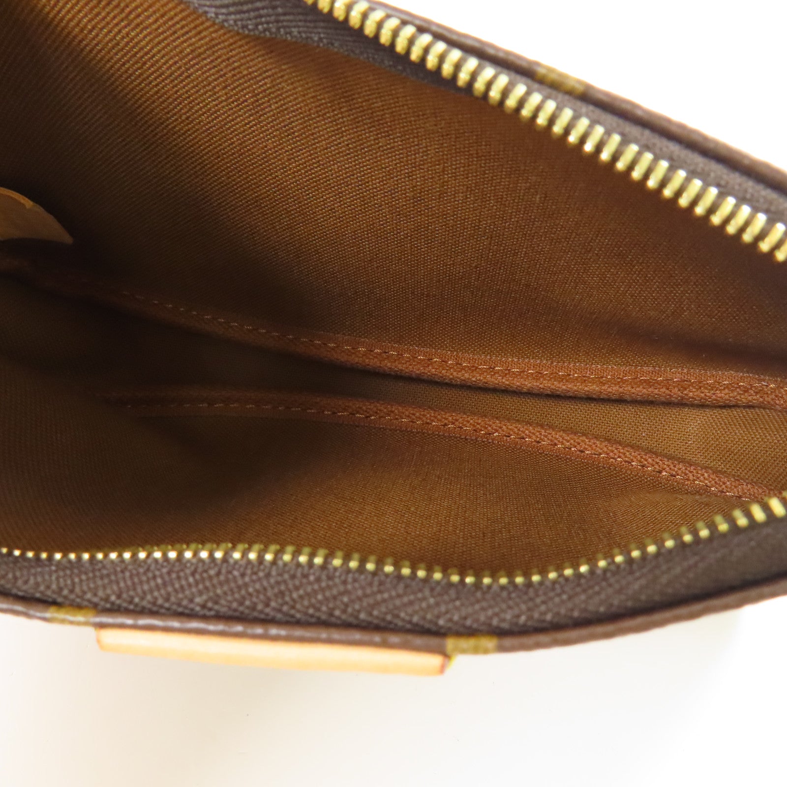 LOUIS VUITTON Monogram Multi Pochette Accessoires金扣肩背袋棕色