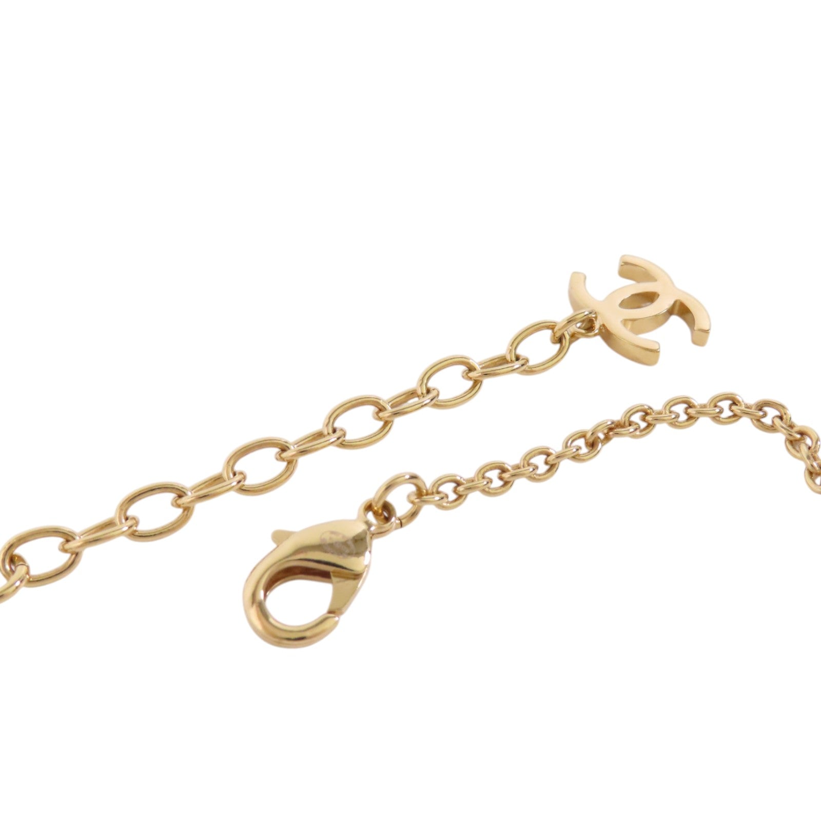 CHANEL CC GHW Necklace B23A Metal PVC White Blue