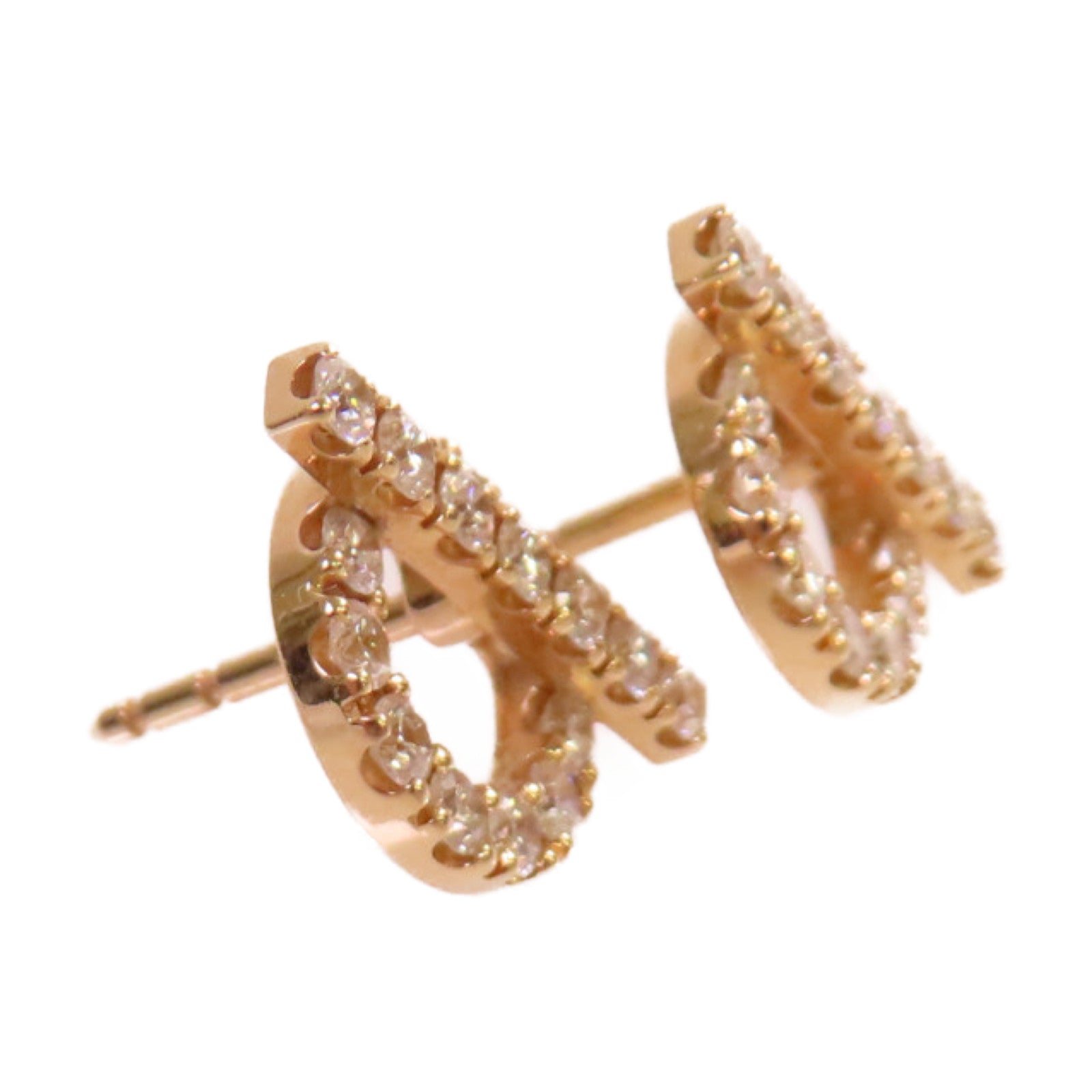 HERMES 18K玫瑰金/0.92ct鑽石Finesse Diamond Earrings耳環