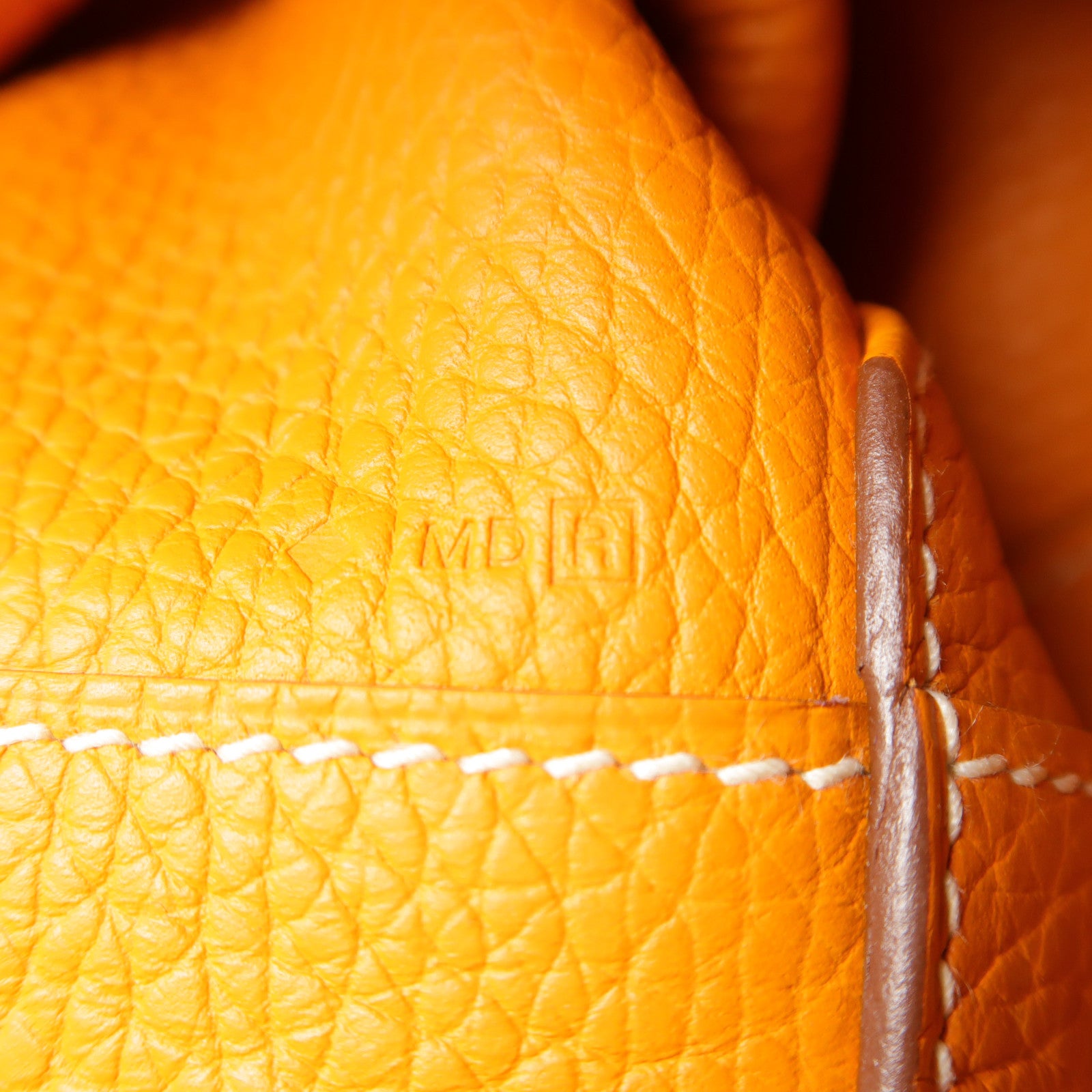 HERMES Clemence皮革Double Sens 45肩背袋Gold/Orange