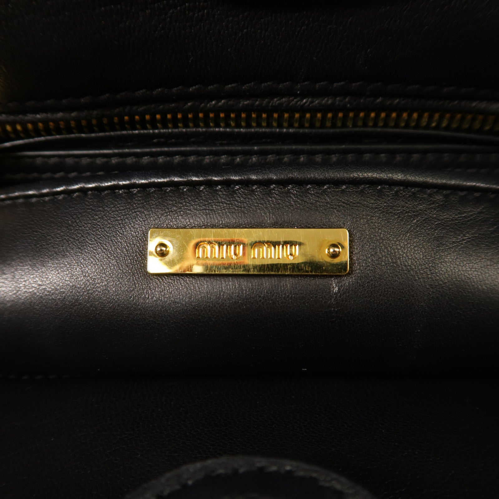 Miu Miu 羊皮皮革2Way Shoulder金扣手挽肩背兩用袋