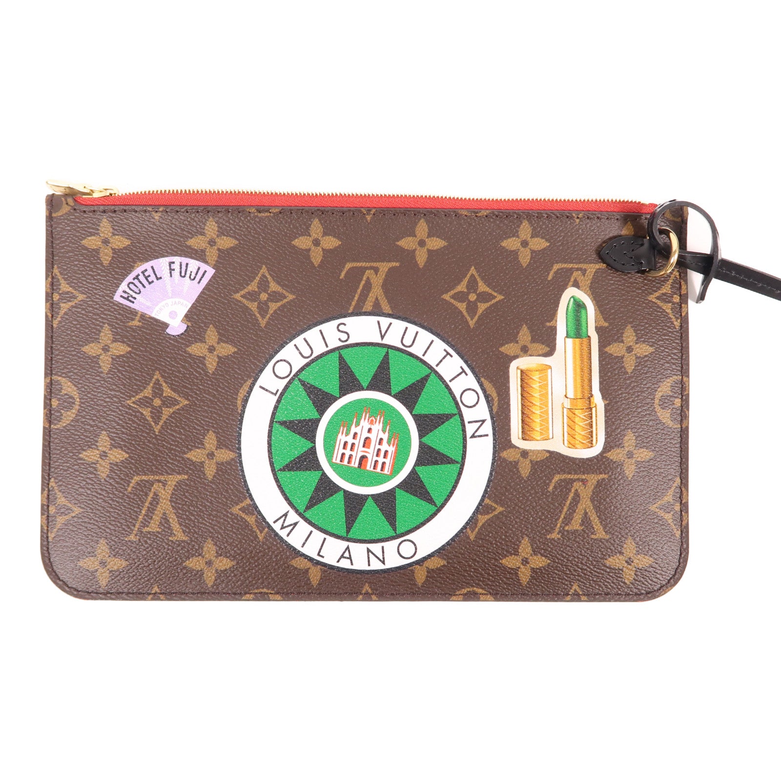 LOUIS VUITTON Monogram Macassar World Tour Neverfull MM金扣手挽袋